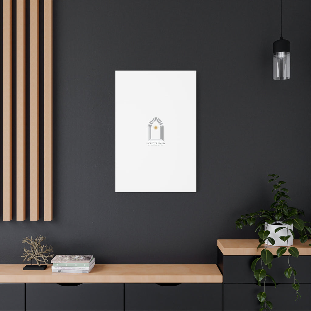 Sacred Ordinary Gothic Arch Canvas | Minimal Scripture Art, Quiet Luxury