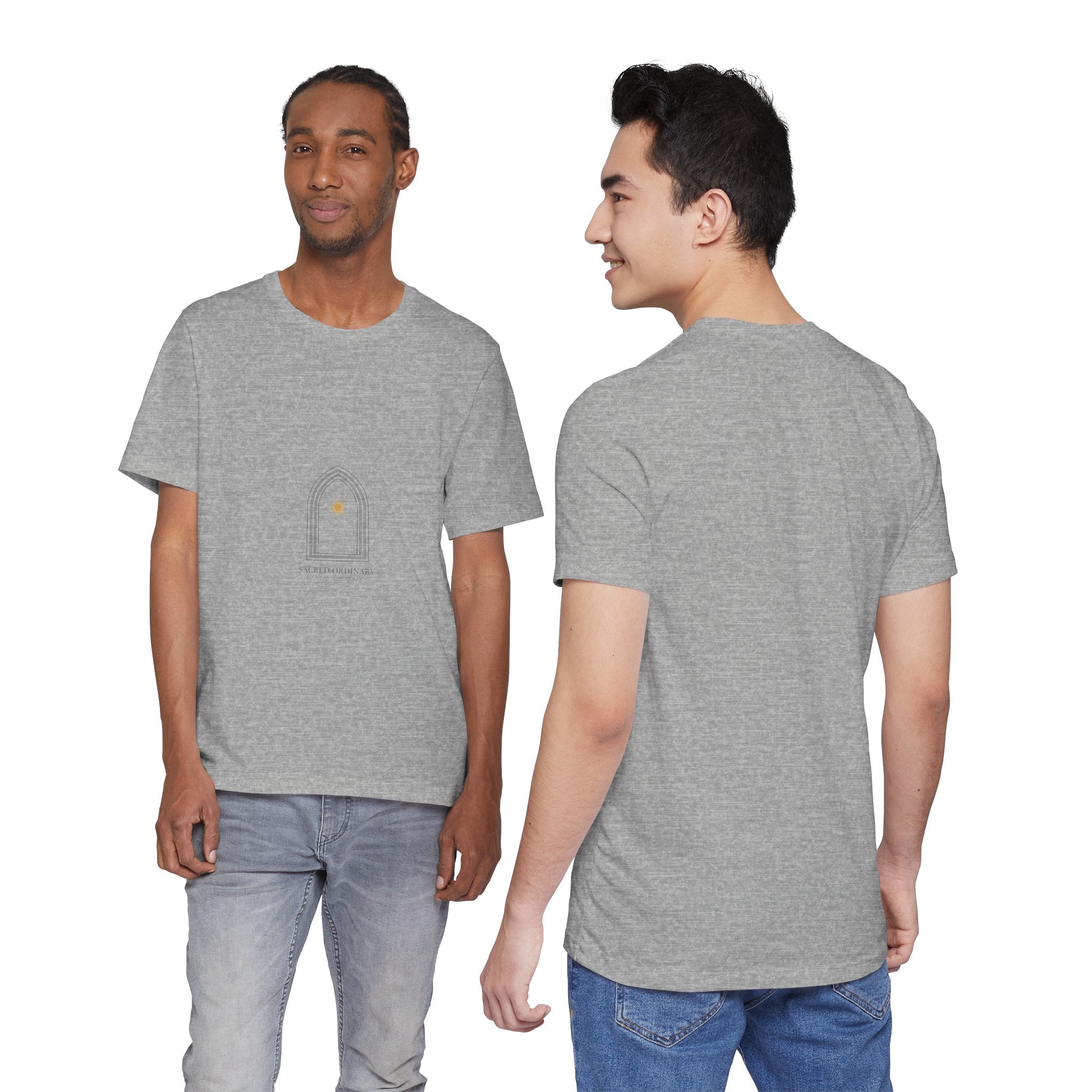 Gothic Arch Minimal Tee | Monastic Minimalism, serene typography Navy