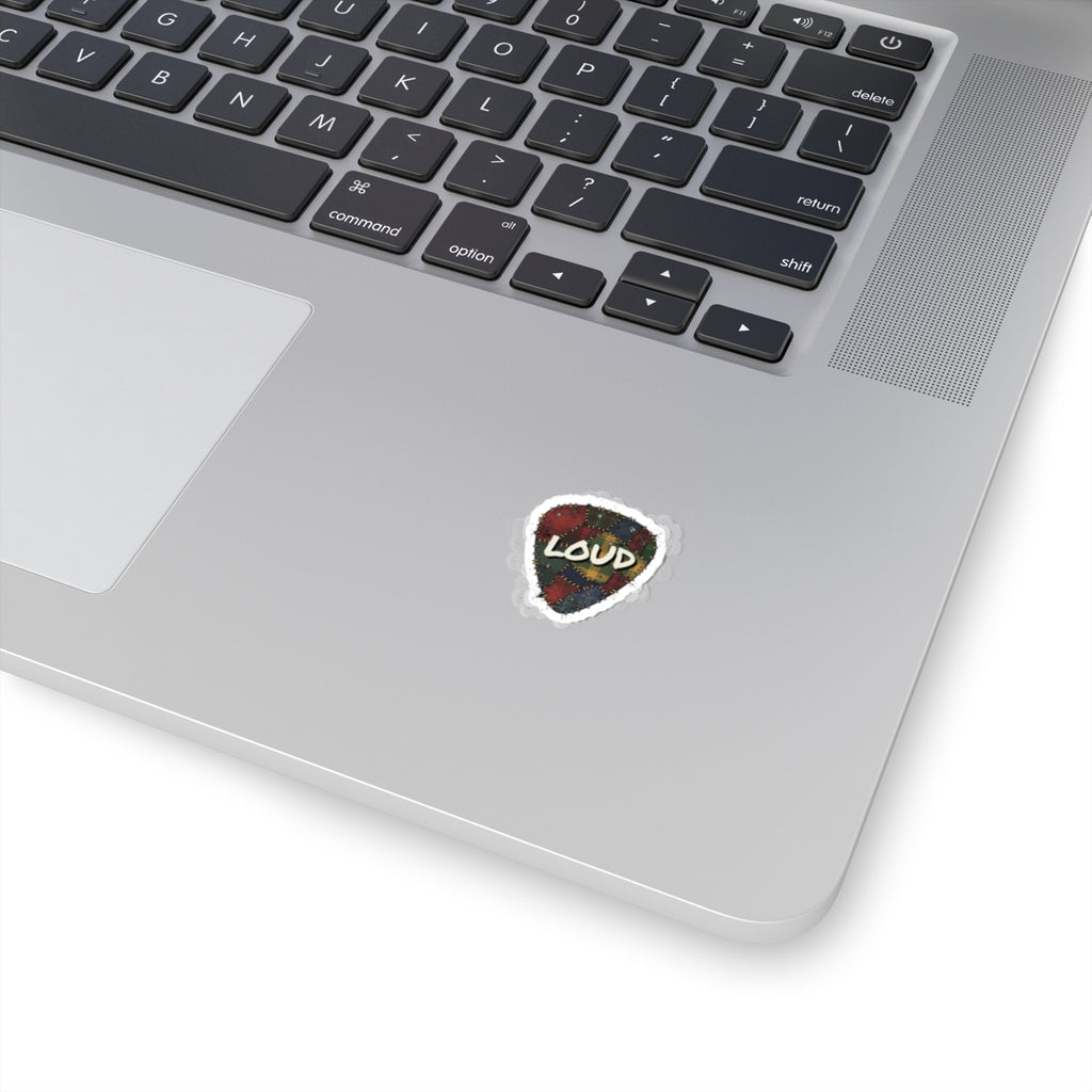 Patchwork Plaid 'LOUD' Sticker | Grunge Revival, 90s Plaid Aesthetic