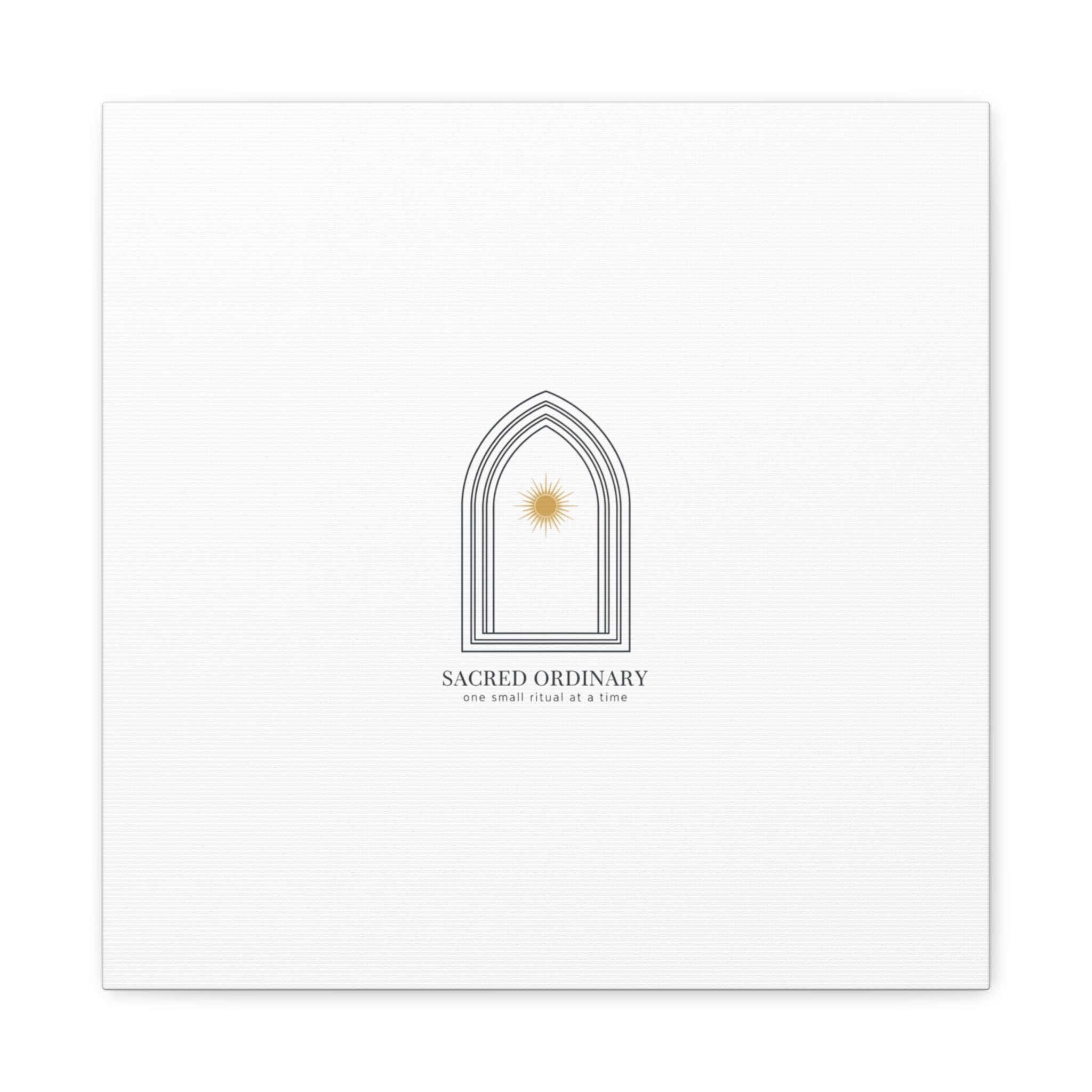 Sacred Ordinary Gothic Arch Canvas | Minimal Scripture Art, Quiet Luxury 16″ x 16″ 1.25"