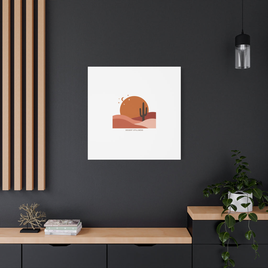 Desert Stillness Canvas, Desert Sunset Minimalist Mesa | Southwestern Art Print