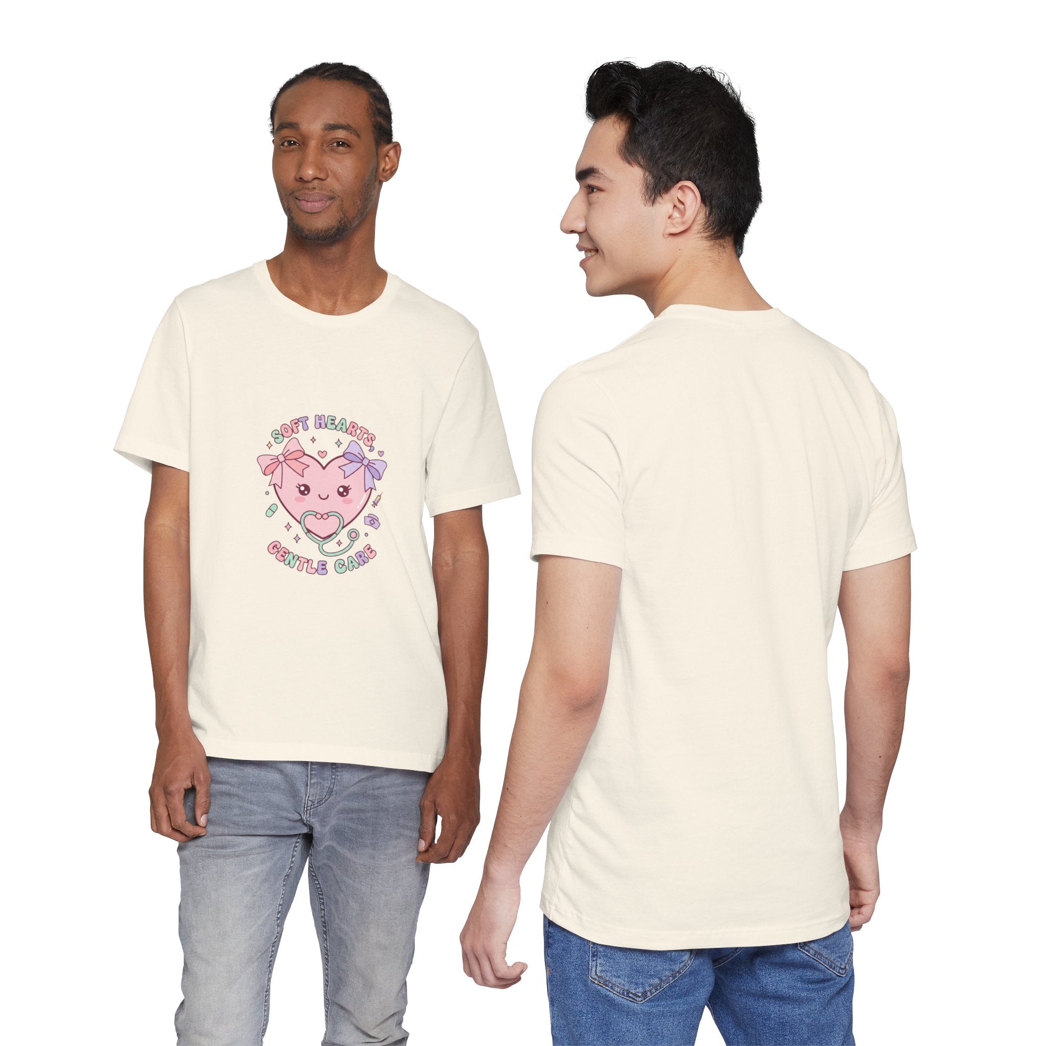 Kawaii Nurse Heart Tee | pastel healthcare design, coquette medical shirt Navy