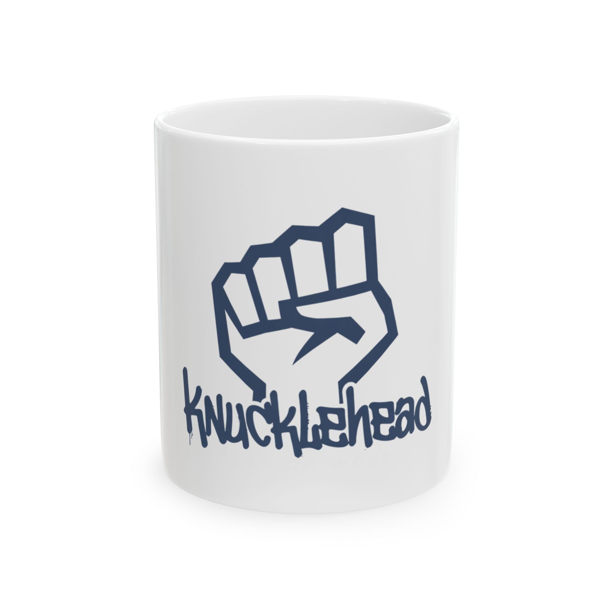 Knucklehead Fist Ceramic Mug — Funny Graphic Coffee Cup (11oz, 15oz) 11oz