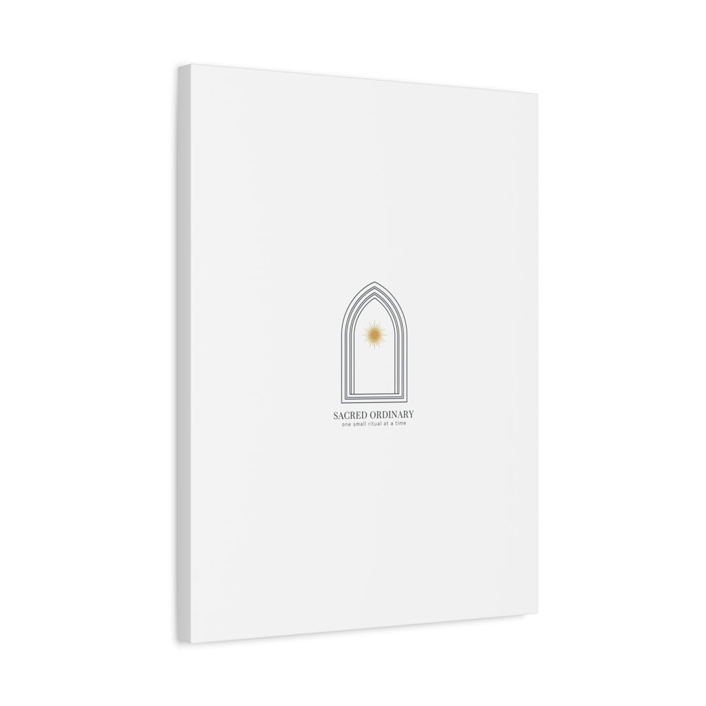 Sacred Ordinary Gothic Arch Canvas | Minimal Scripture Art, Quiet Luxury