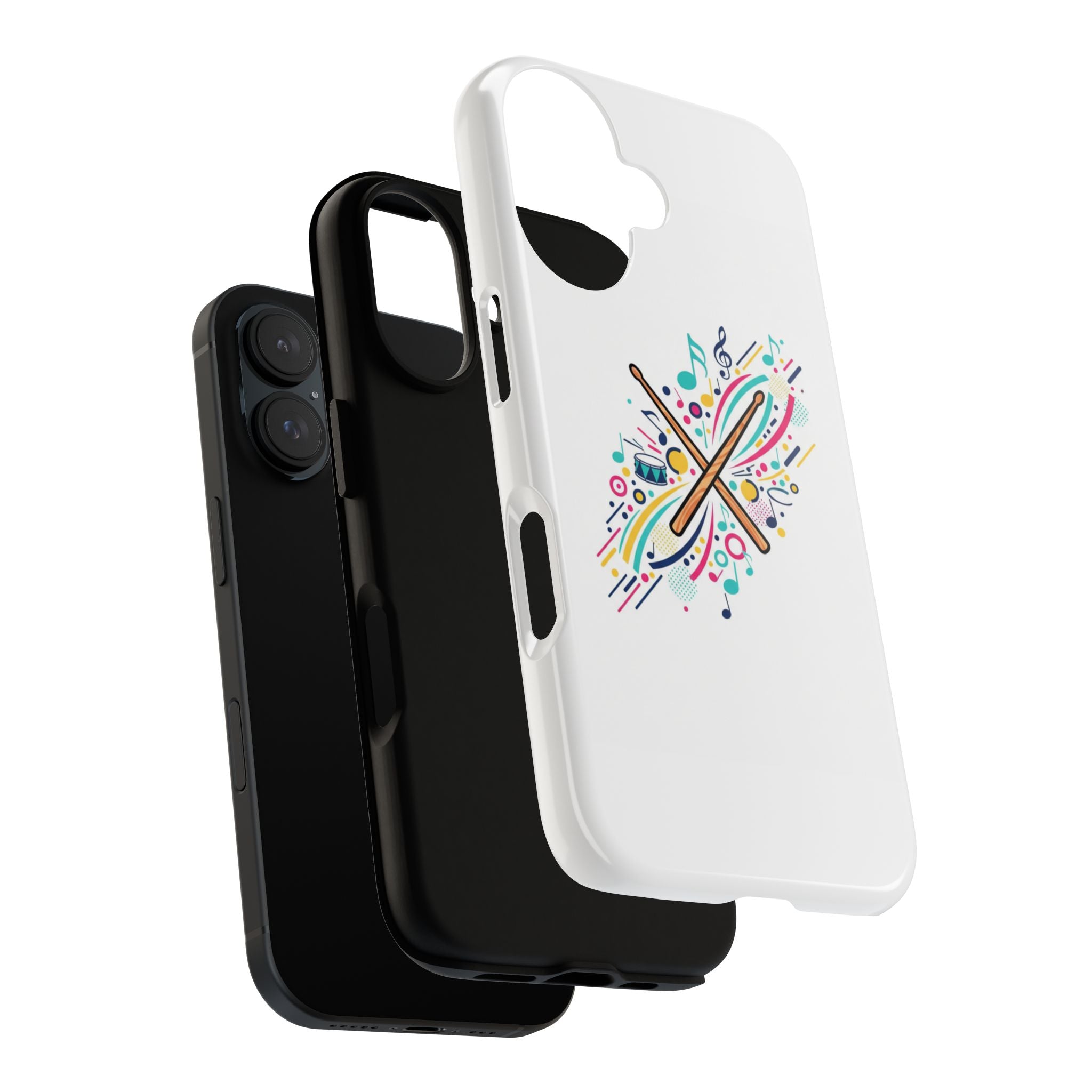 Colorful Drumsticks Illustration Phone Case | Music Percussion Art iPhone 16 Matte