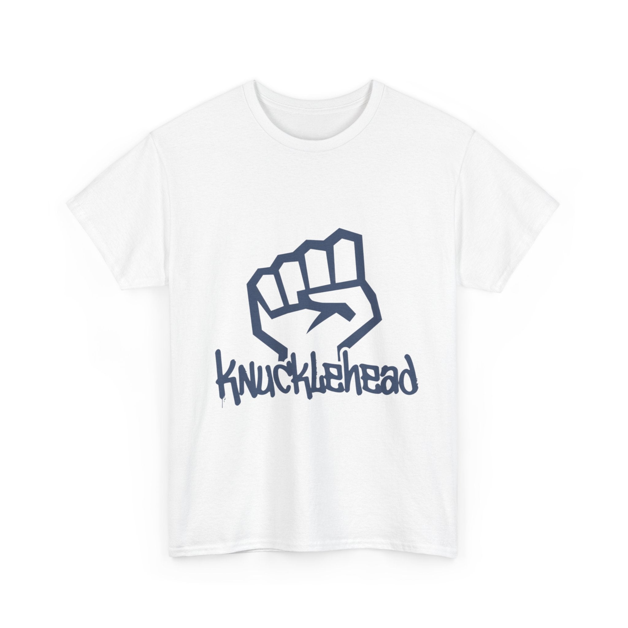 Knucklehead Fist Graphic Tee | Punk Streetwear, Bold Logo White