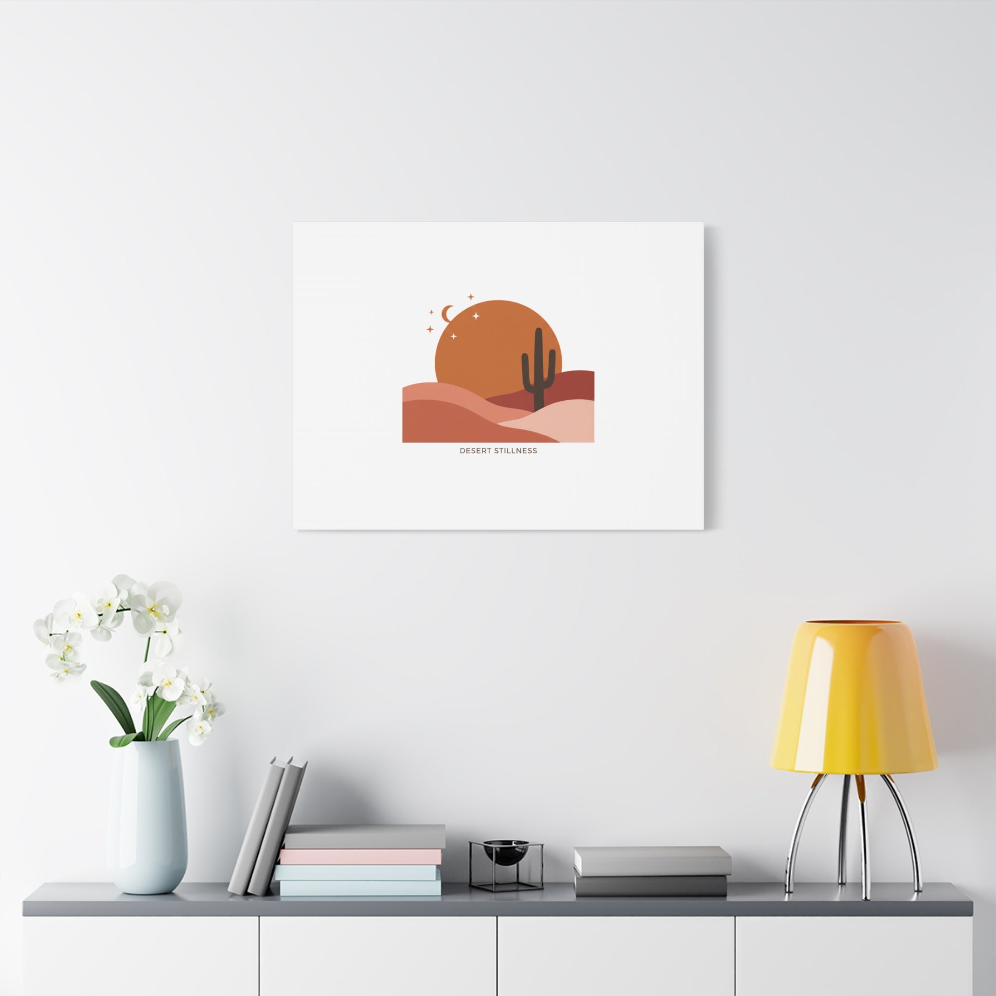 Desert Stillness Canvas, Desert Sunset Minimalist Mesa | Southwestern Art Print