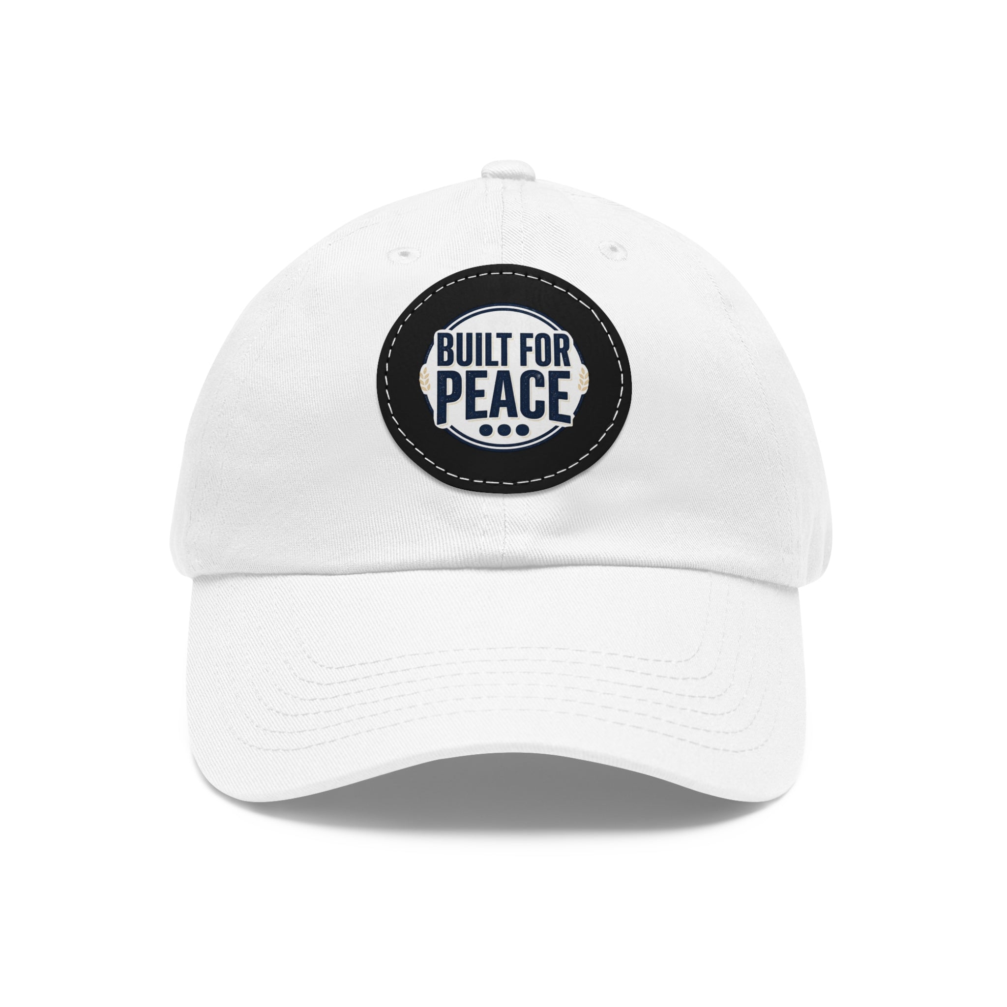 Built for Peace Leather Patch Dad Hat — Casual Cotton Baseball Cap