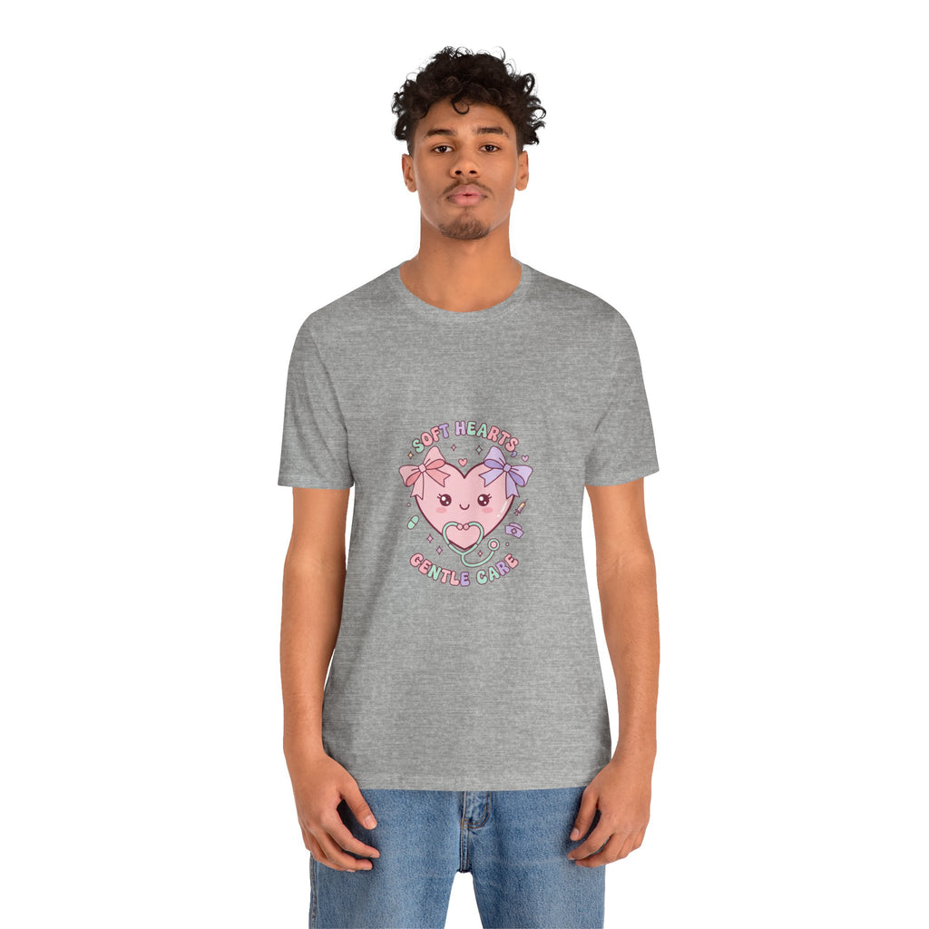 Kawaii Nurse Heart Tee | pastel healthcare design, coquette medical shirt Navy