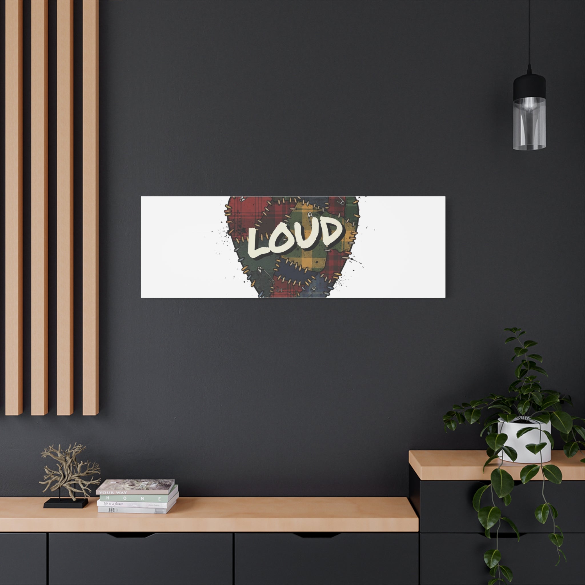 Plaid Patchwork Guitar Pick Canvas, Grunge Revival, 90s Rock Plaid Aesthetic 36" x 36" 1.25"
