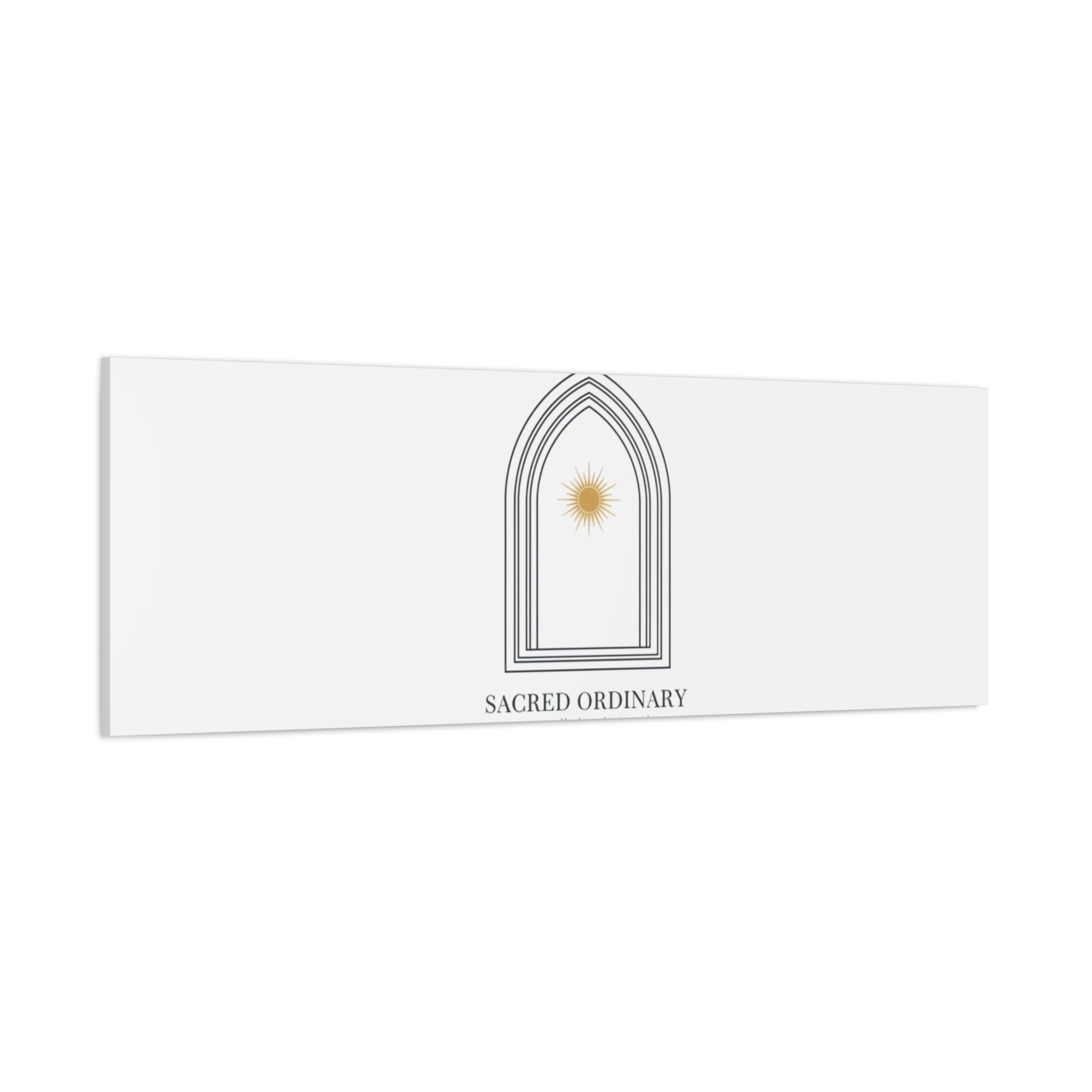 Sacred Ordinary Gothic Arch Canvas | Minimal Scripture Art, Quiet Luxury