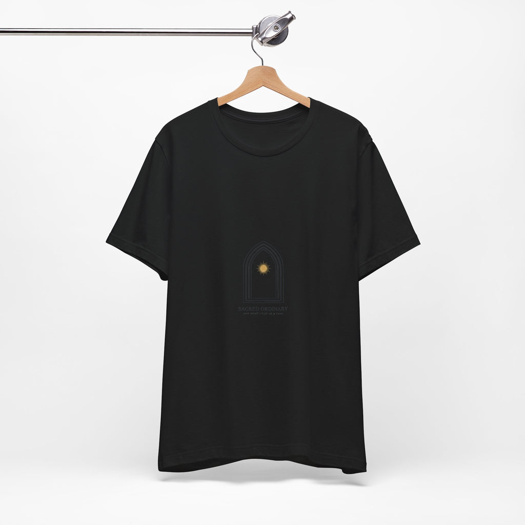 Gothic Arch Minimal Tee | Monastic Minimalism, serene typography Navy