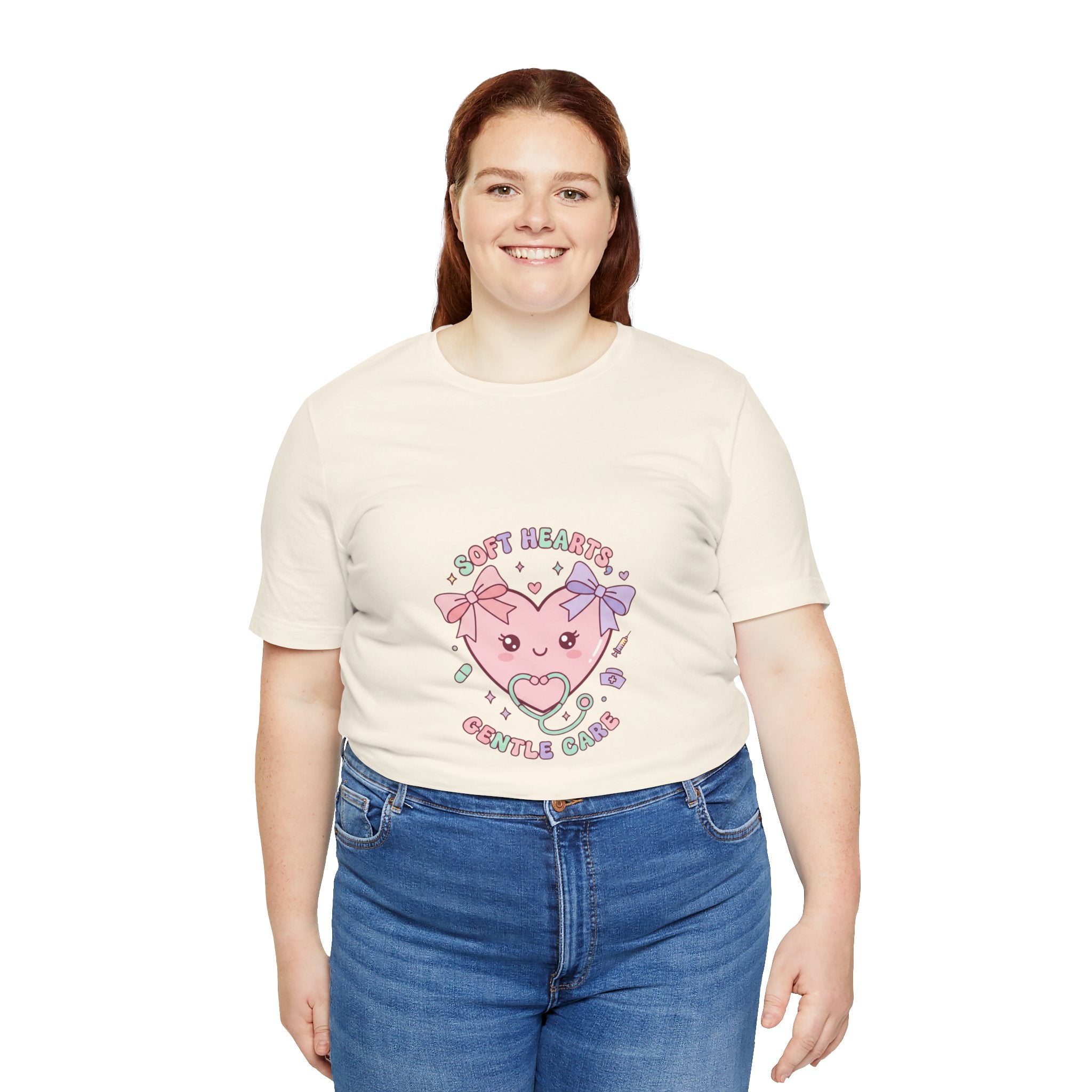 Kawaii Nurse Heart Tee | pastel healthcare design, coquette medical shirt Navy