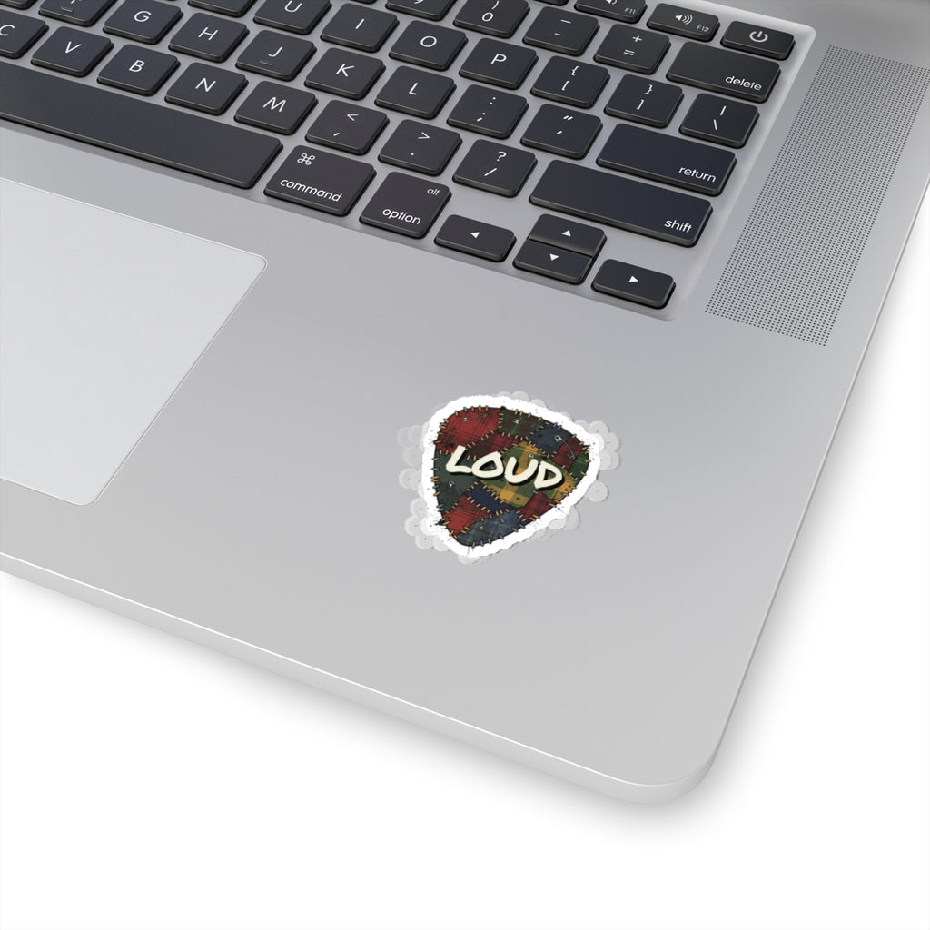 Patchwork Plaid 'LOUD' Sticker | Grunge Revival, 90s Plaid Aesthetic