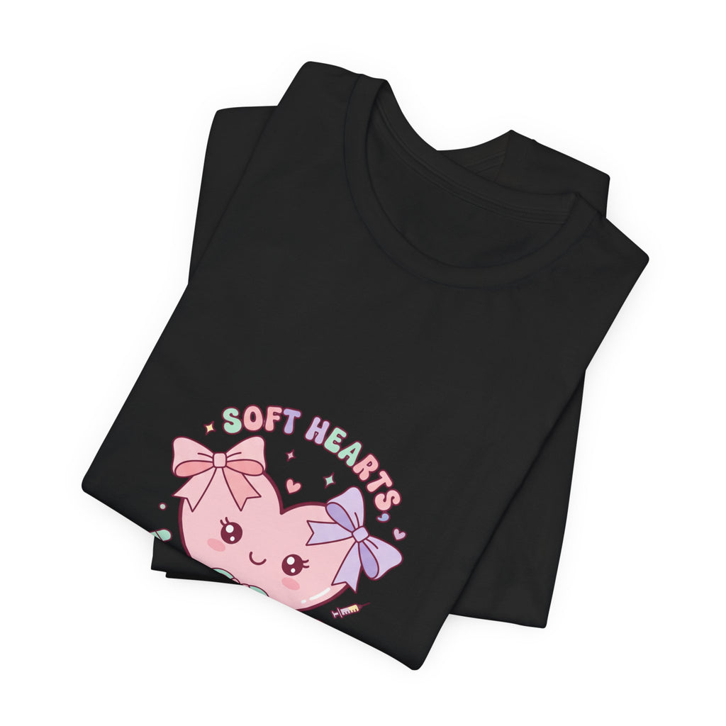 Kawaii Nurse Heart Tee | pastel healthcare design, coquette medical shirt Navy