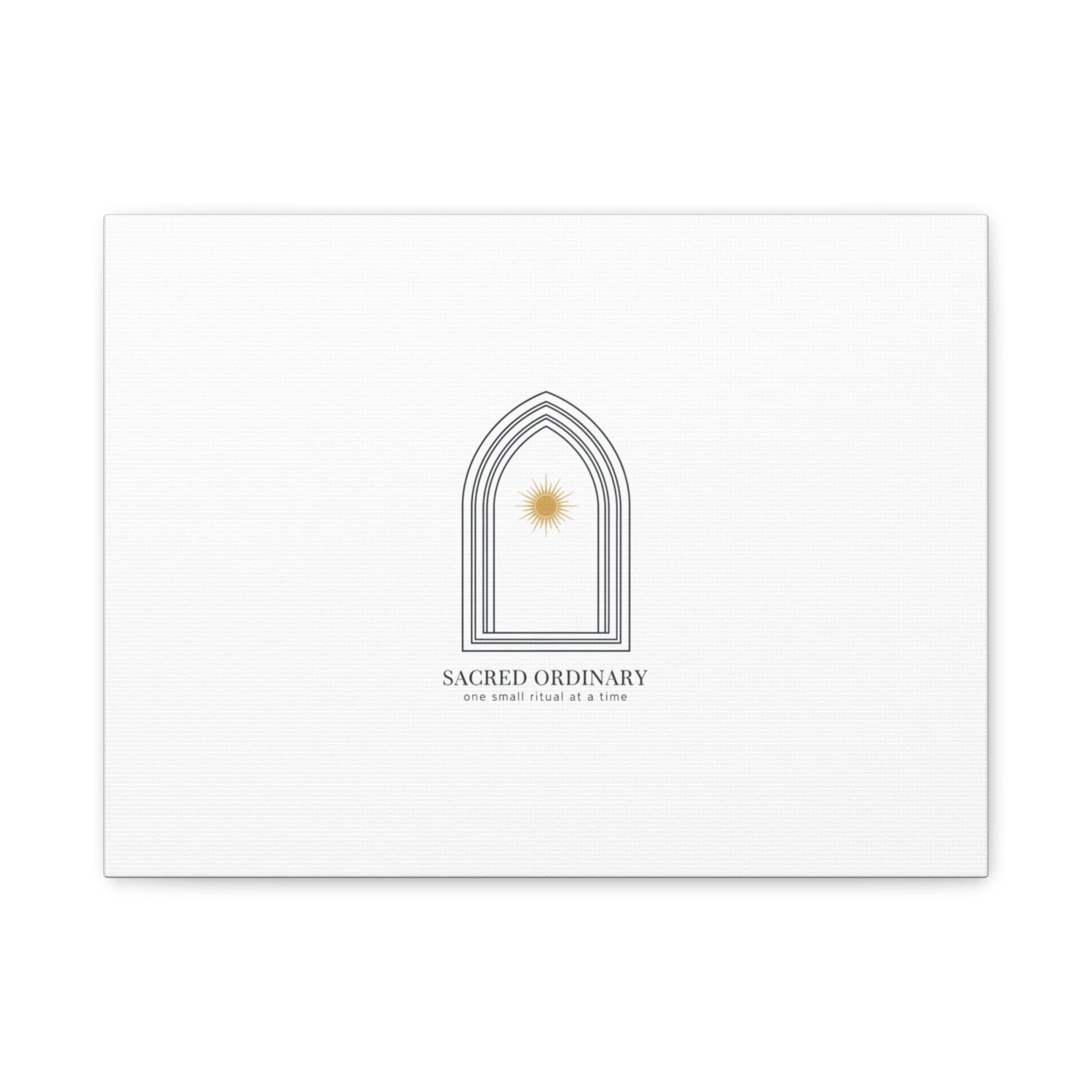 Sacred Ordinary Gothic Arch Canvas | Minimal Scripture Art, Quiet Luxury 16″ x 12″ (Horizontal) 1.25"