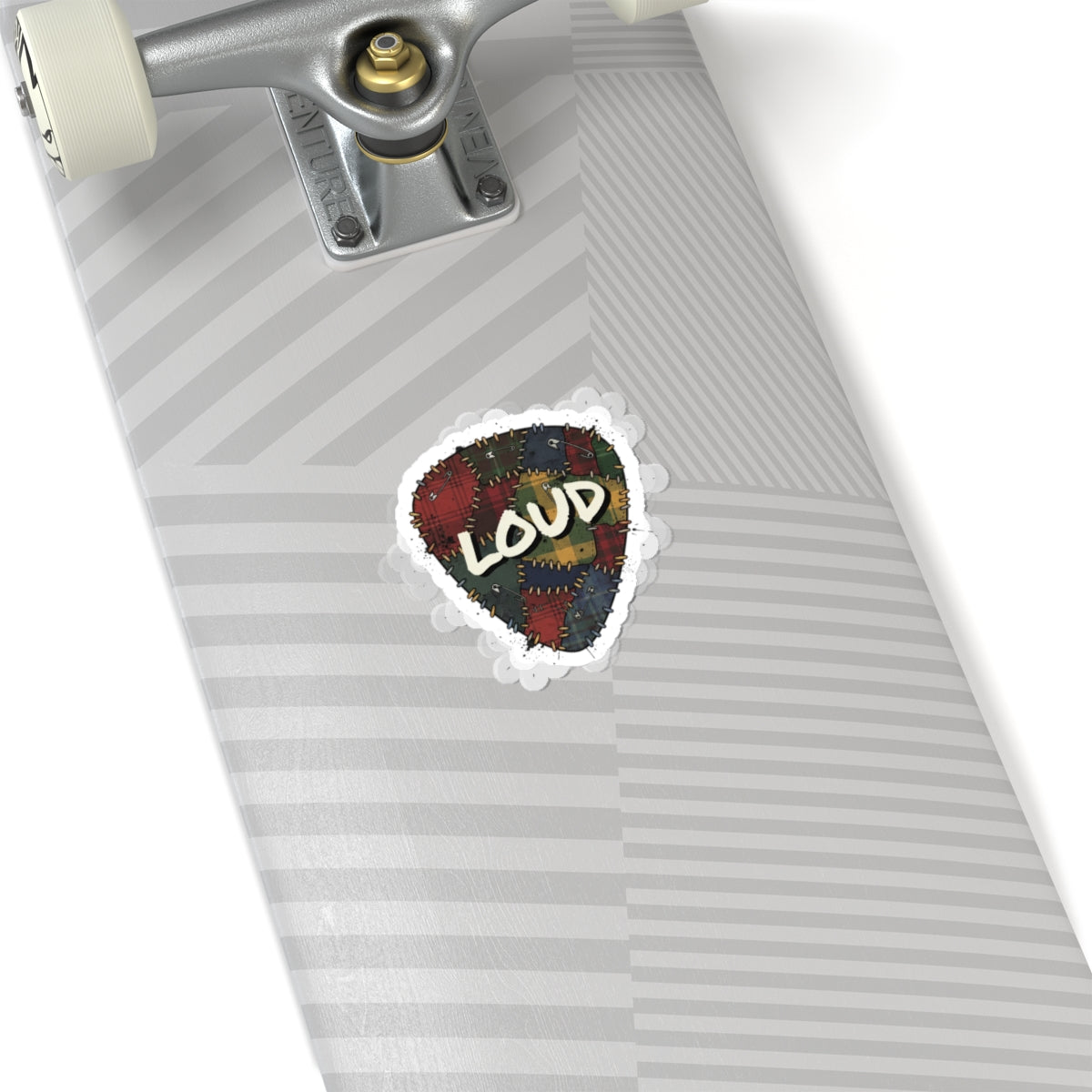 Patchwork Plaid 'LOUD' Sticker | Grunge Revival, 90s Plaid Aesthetic