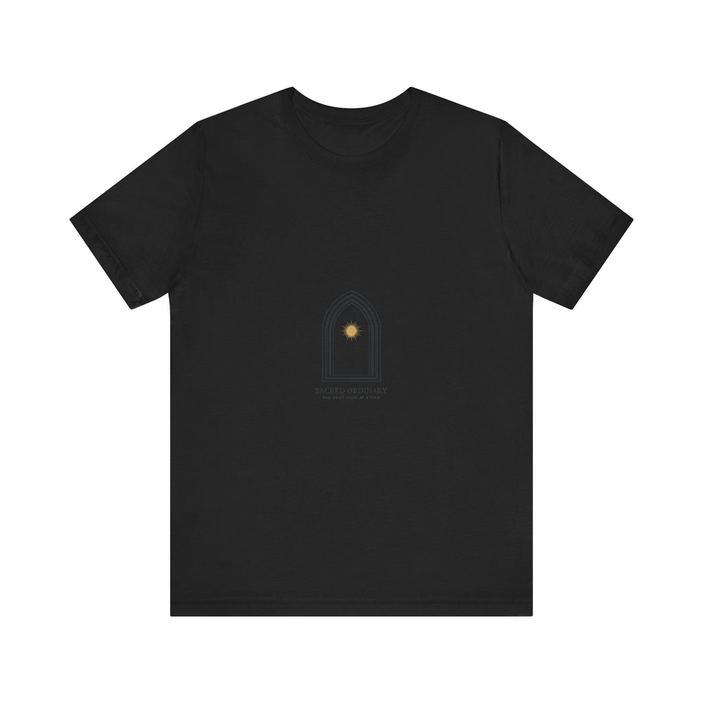 Gothic Arch Minimal Tee | Monastic Minimalism, serene typography Navy