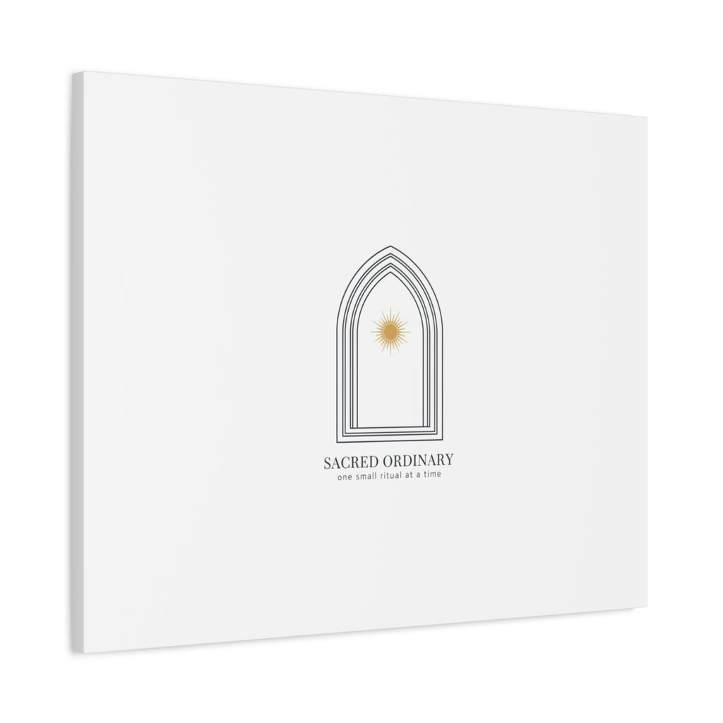 Sacred Ordinary Gothic Arch Canvas | Minimal Scripture Art, Quiet Luxury