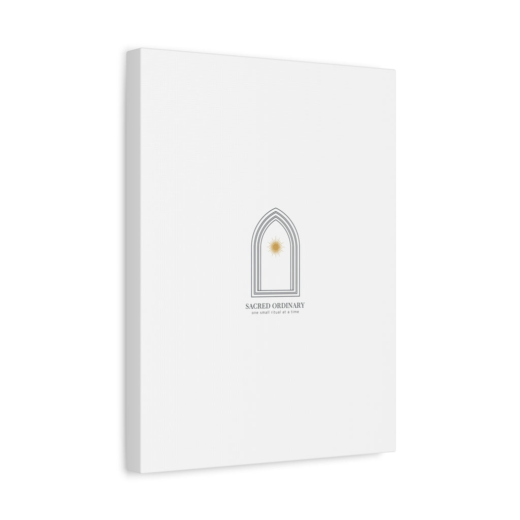 Sacred Ordinary Gothic Arch Canvas | Minimal Scripture Art, Quiet Luxury