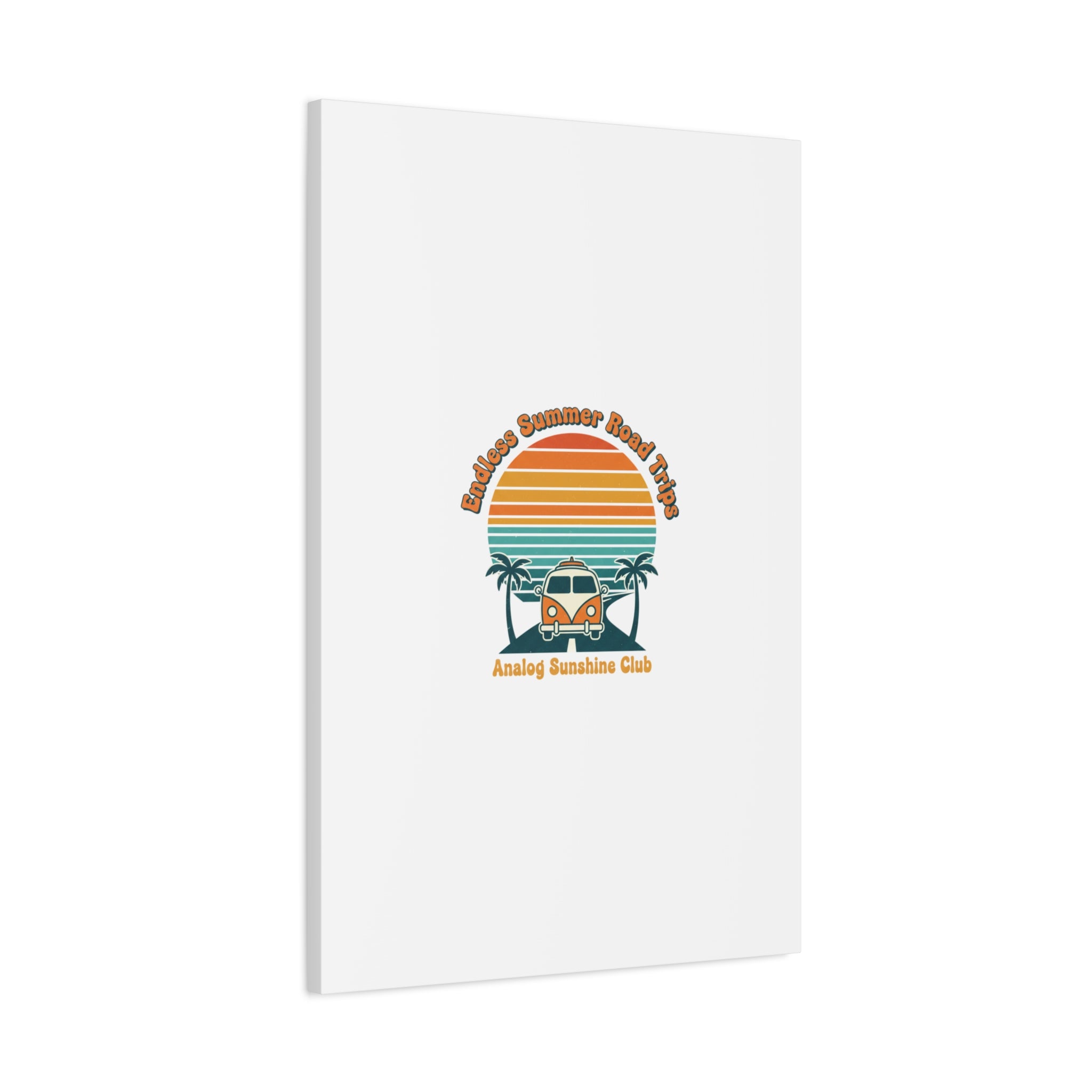 Endless Summer Road Trips Canvas | 1970s Sunset, Retro Surf Palm Art 36" x 36" 1.25"