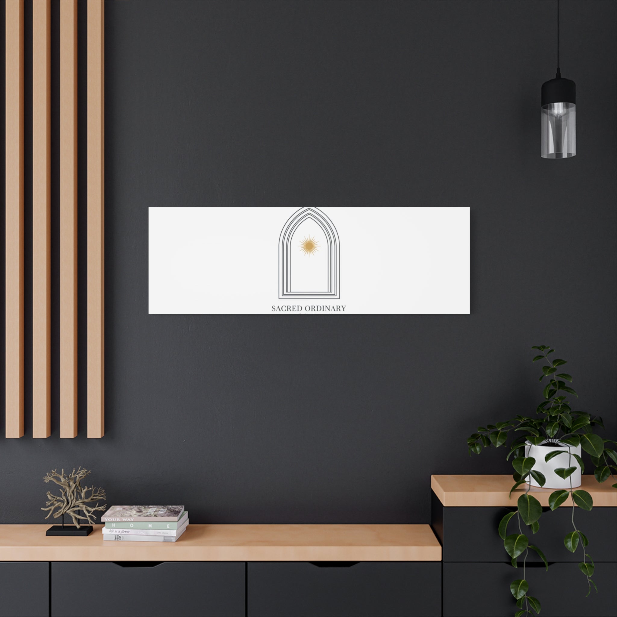 Sacred Ordinary Gothic Arch Canvas | Minimal Scripture Art, Quiet Luxury