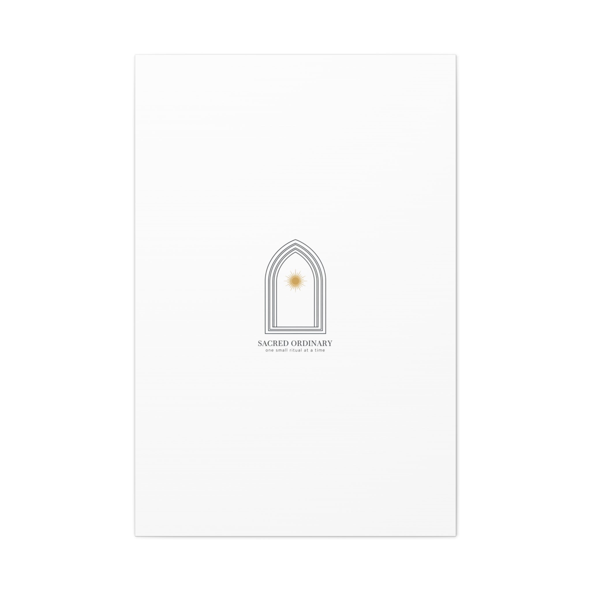 Sacred Ordinary Gothic Arch Canvas | Minimal Scripture Art, Quiet Luxury 32″ x 48″ (Vertical) 1.25"