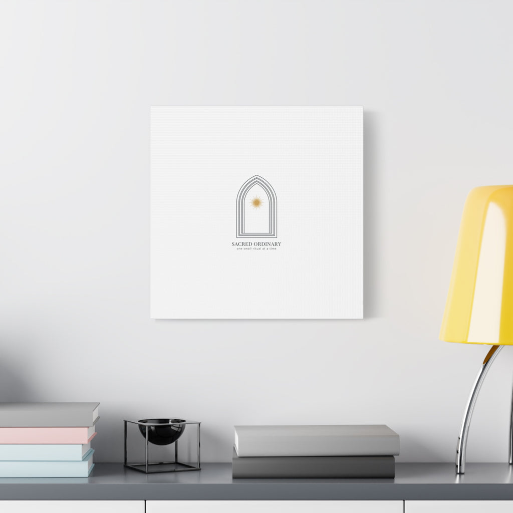 Sacred Ordinary Gothic Arch Canvas | Minimal Scripture Art, Quiet Luxury