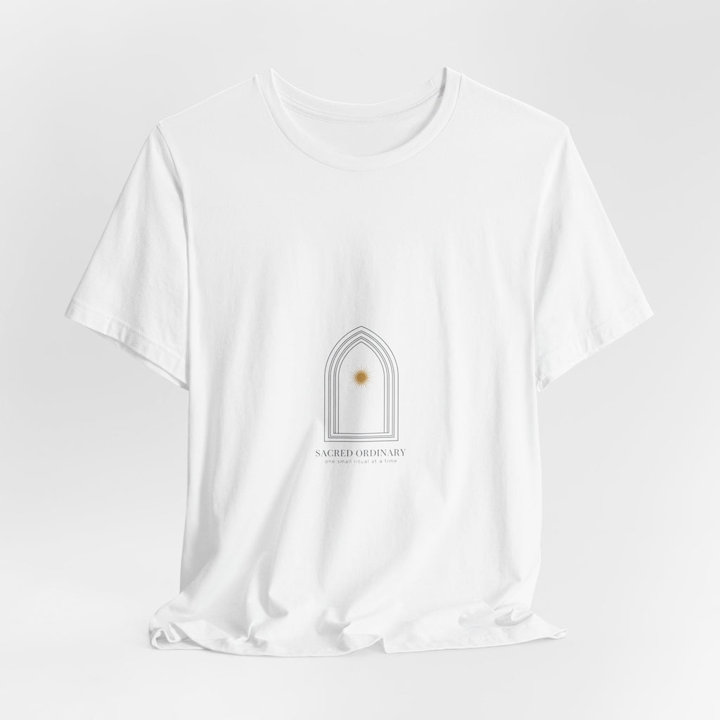 Gothic Arch Minimal Tee | Monastic Minimalism, serene typography Navy