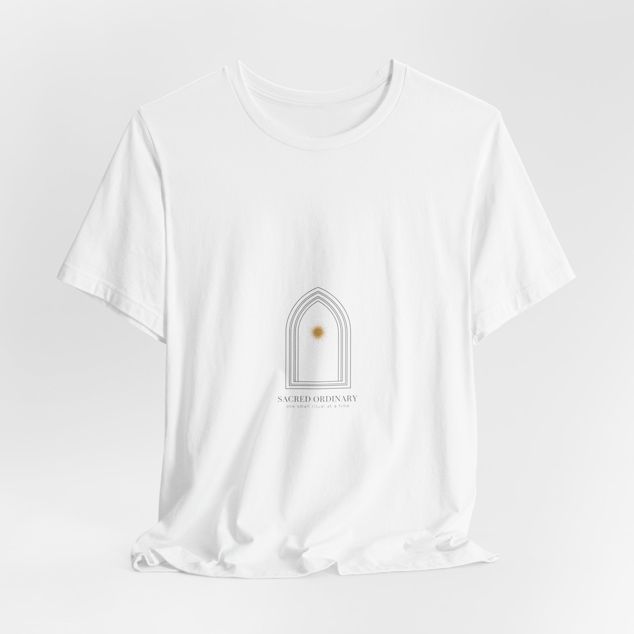 Gothic Arch Minimal Tee | Monastic Minimalism, serene typography Navy