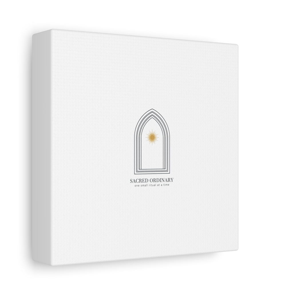 Sacred Ordinary Gothic Arch Canvas | Minimal Scripture Art, Quiet Luxury