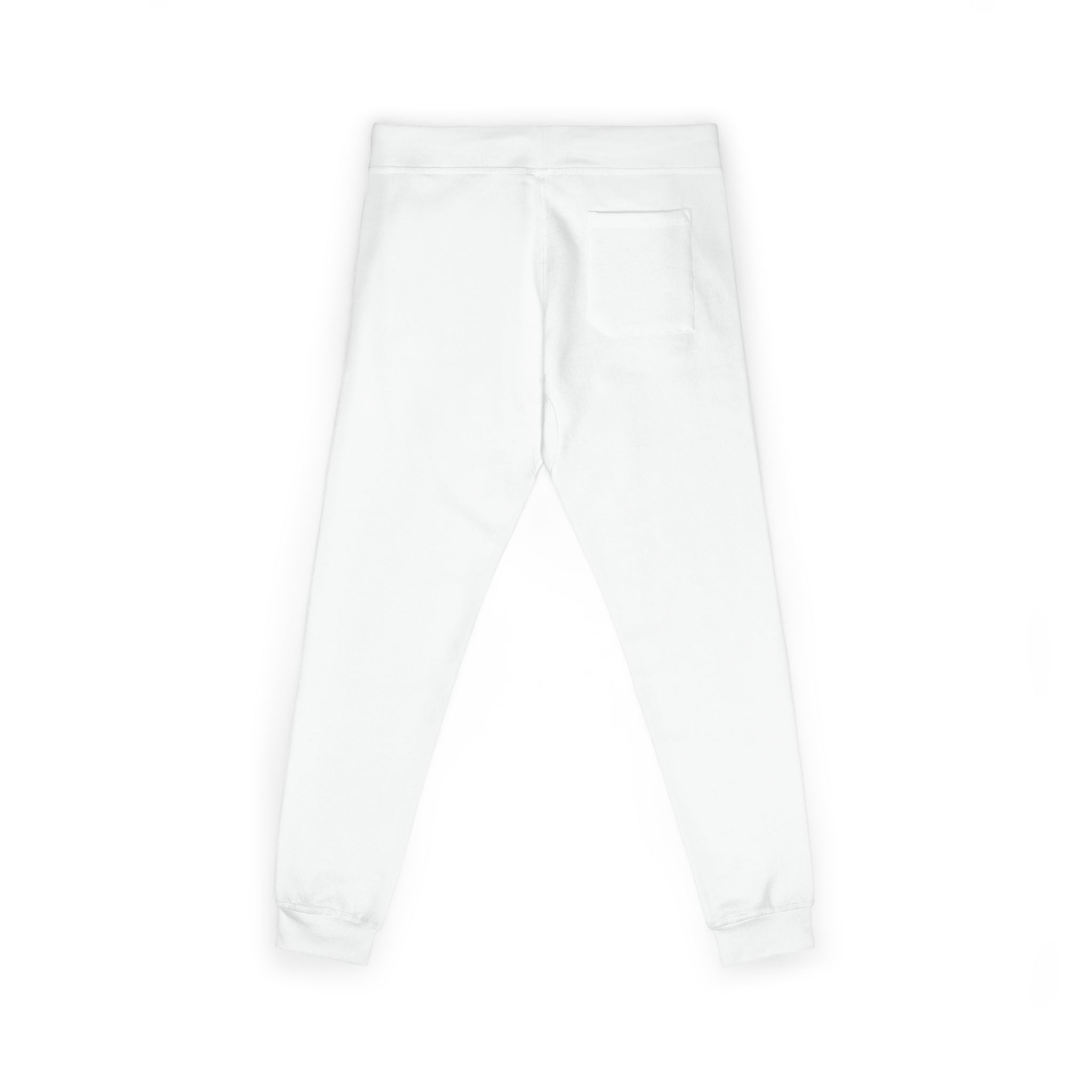Embroidered Fist Logo Sweatpants â Cozy White Fleece Joggers White