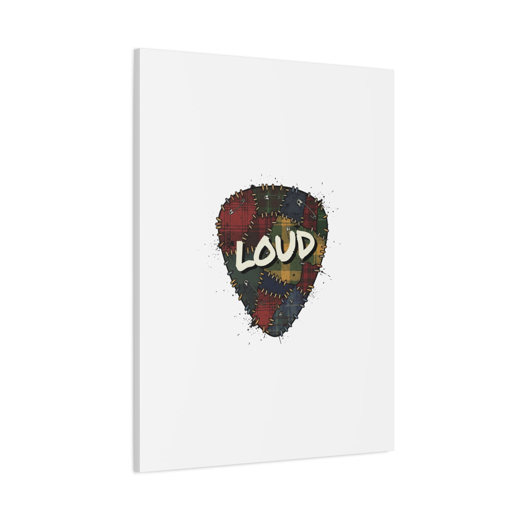Plaid Patchwork Guitar Pick Canvas, Grunge Revival, 90s Rock Plaid Aesthetic 36" x 36" 1.25"