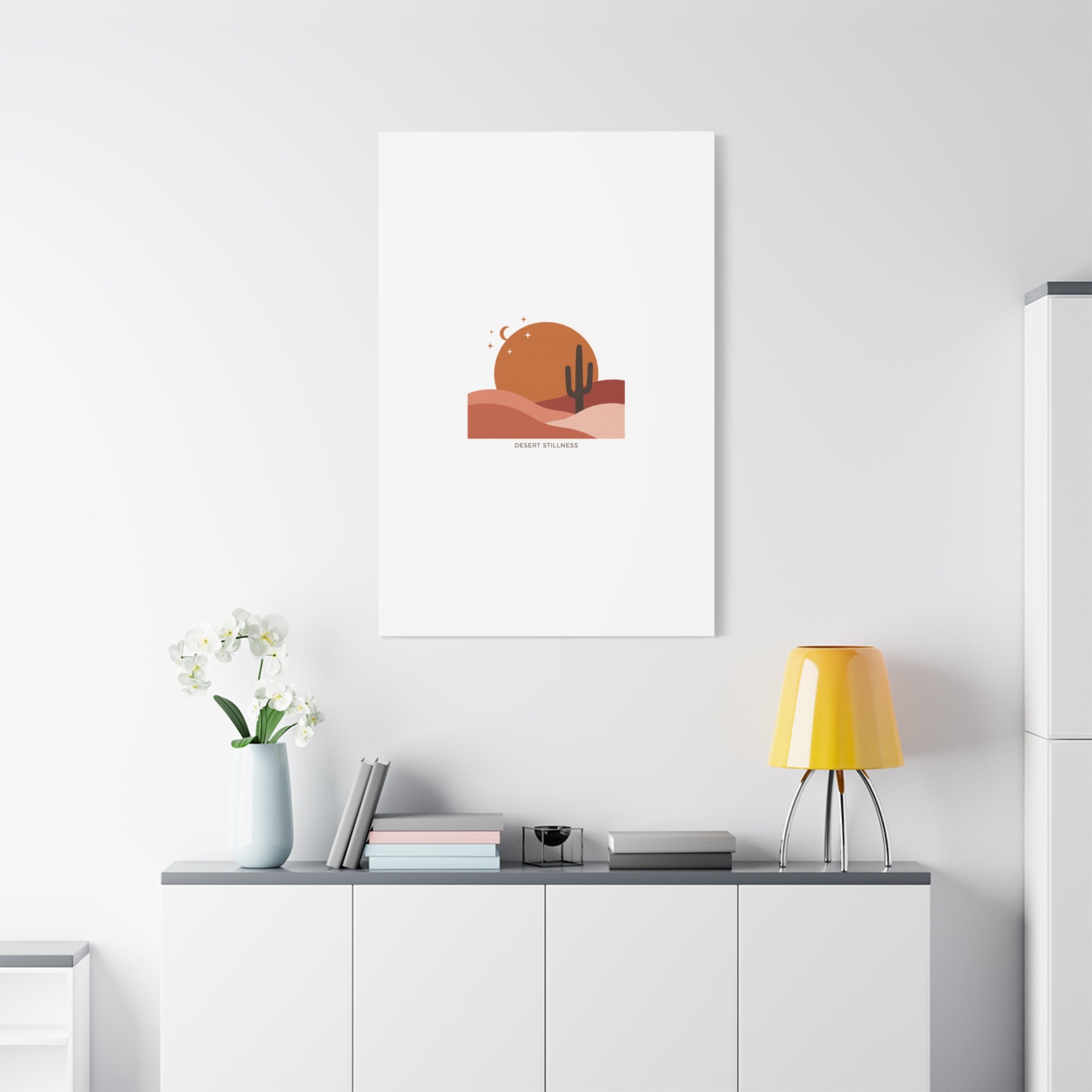 Desert Stillness Canvas, Desert Sunset Minimalist Mesa | Southwestern Art Print