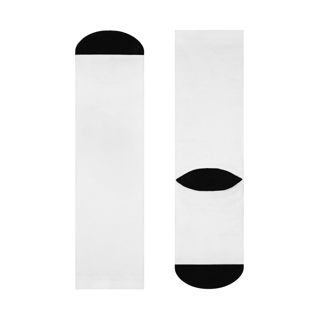 Drum Set Illustration Cushioned Crew Socks | Musician Band Socks White One size 3 4 Crew