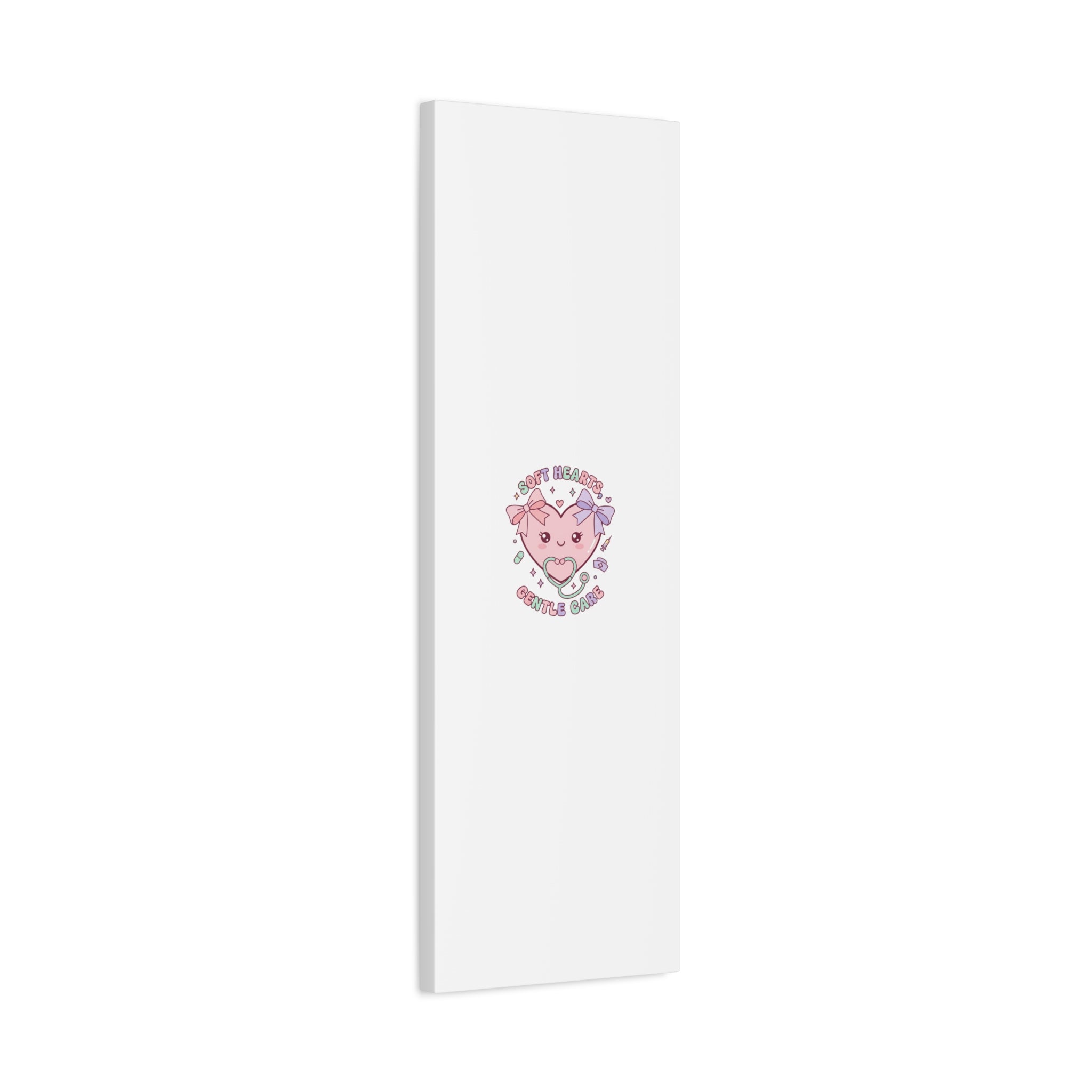 Soft Hearts Gentle Care Canvas, Cute Nurse Graphic | Pastel Coquette Medical Art 36" x 36" 1.25"