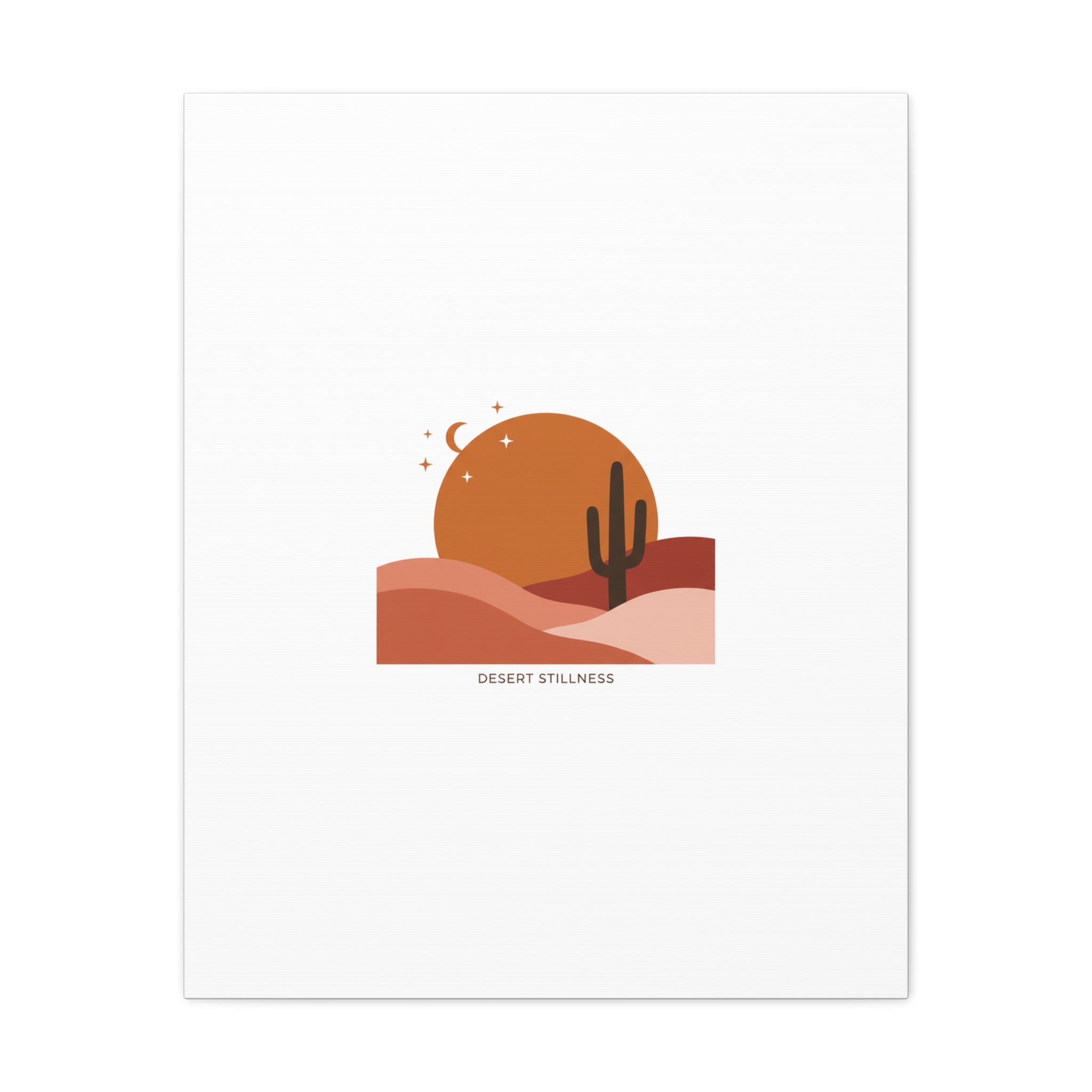 Desert Stillness Canvas, Desert Sunset Minimalist Mesa | Southwestern Art Print 24" x 30" (Vertical) 1.25"