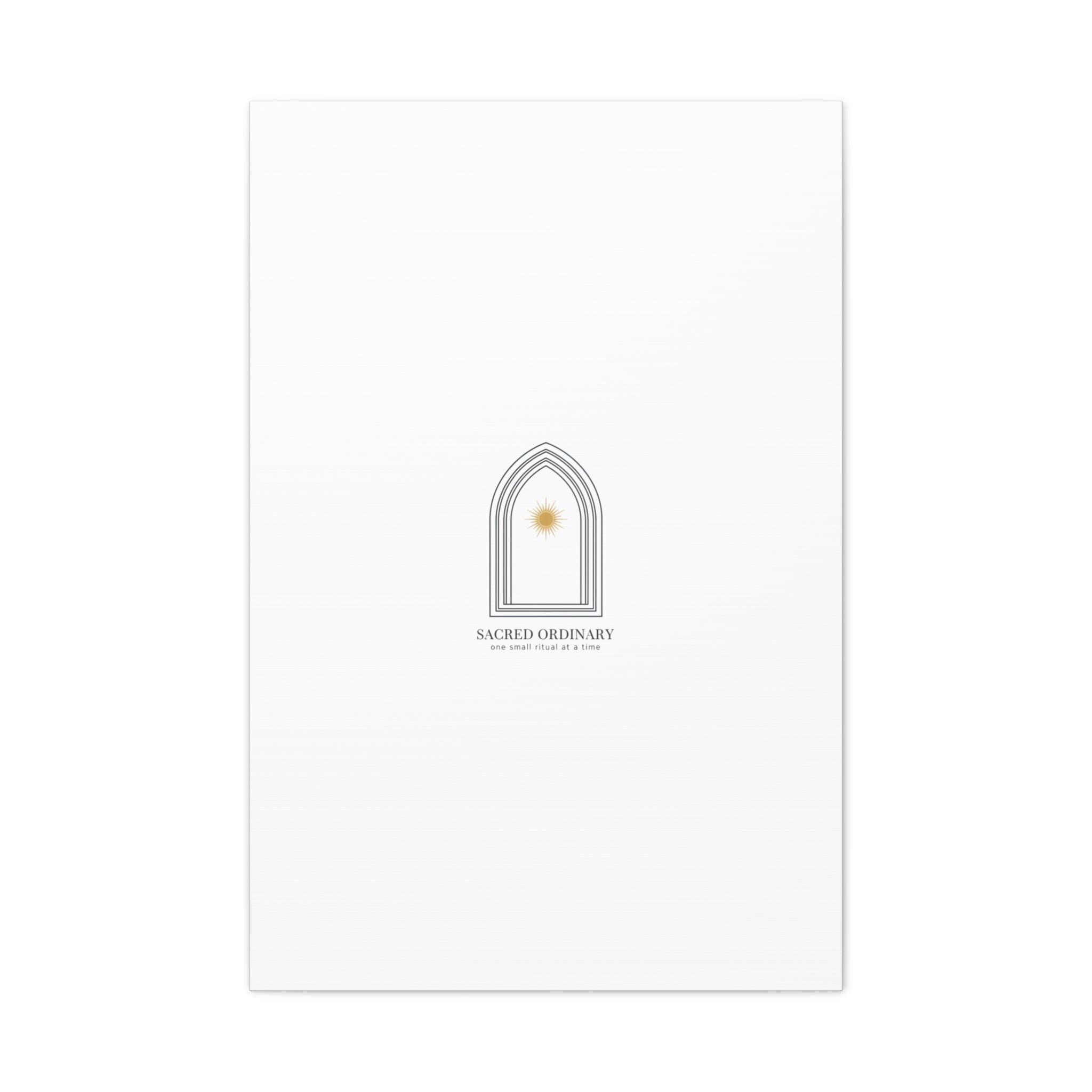 Sacred Ordinary Gothic Arch Canvas | Minimal Scripture Art, Quiet Luxury 24" x 36" (Vertical) 1.25"