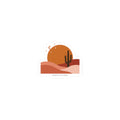 Desert Sunset Minimalist Sticker | Kiss-Cut Southwestern Mesa, Adobe-Inspired