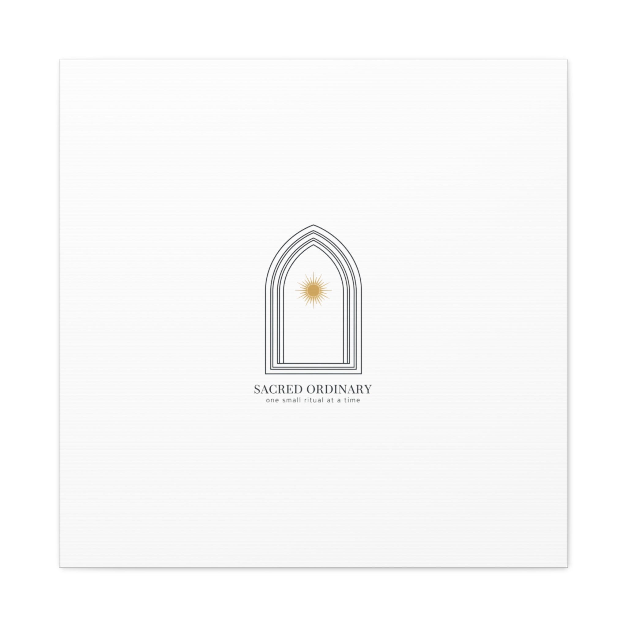 Sacred Ordinary Gothic Arch Canvas | Minimal Scripture Art, Quiet Luxury 30″ x 30″ 1.25"