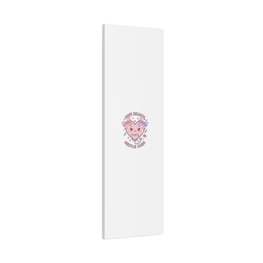 Soft Hearts Gentle Care Canvas, Cute Nurse Graphic | Pastel Coquette Medical Art 36" x 36" 1.25"