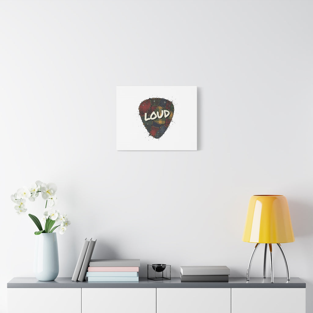 Plaid Patchwork Guitar Pick Canvas, Grunge Revival, 90s Rock Plaid Aesthetic 36" x 36" 1.25"
