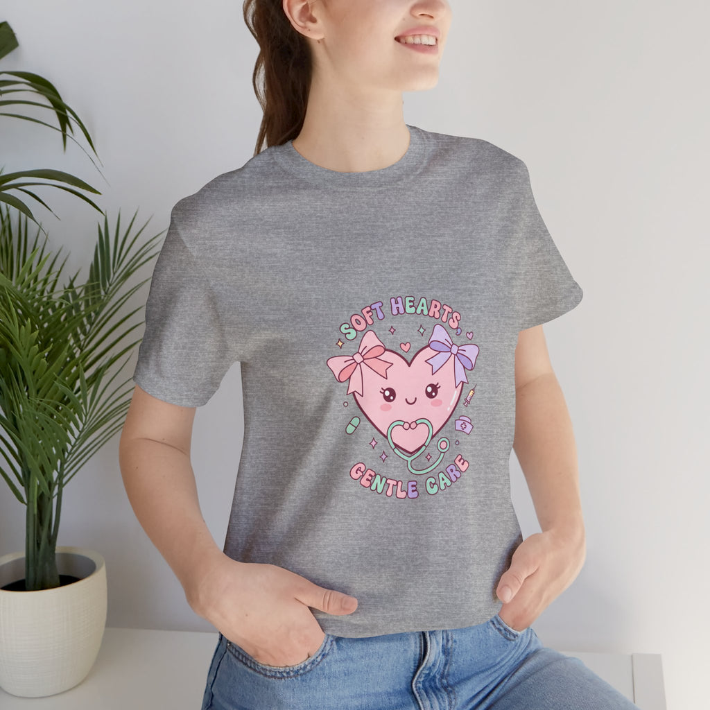 Kawaii Nurse Heart Tee | pastel healthcare design, coquette medical shirt Navy