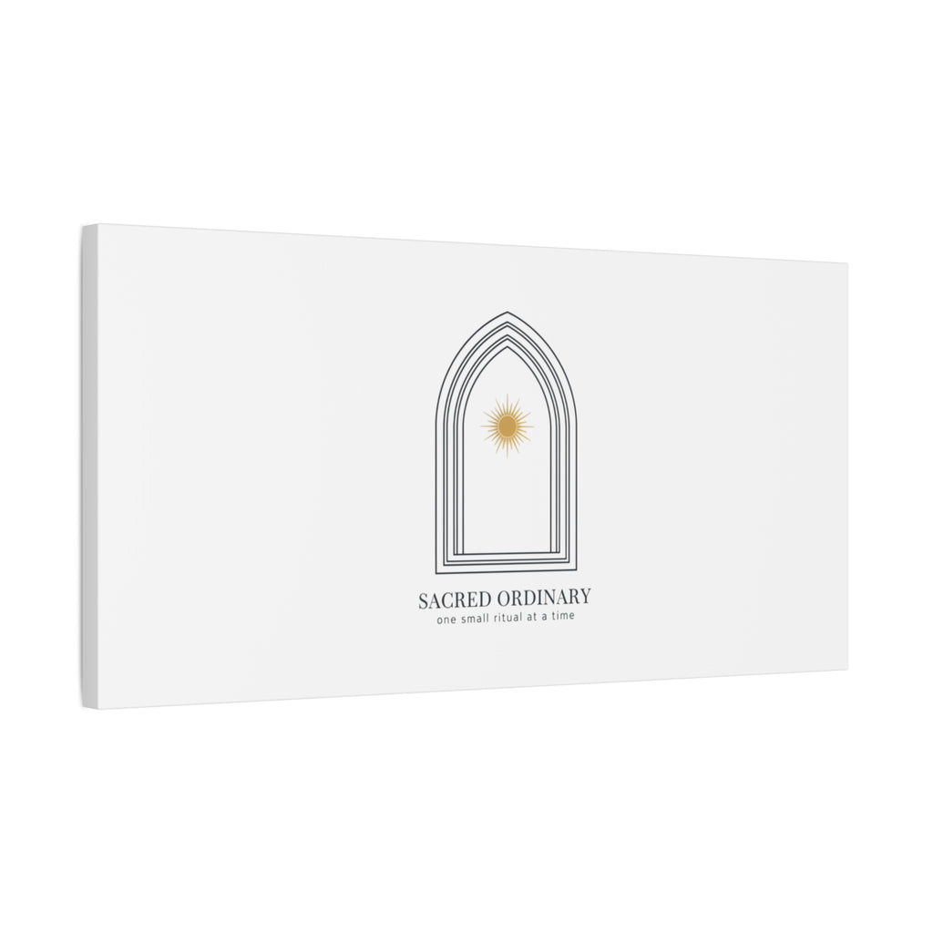 Sacred Ordinary Gothic Arch Canvas | Minimal Scripture Art, Quiet Luxury