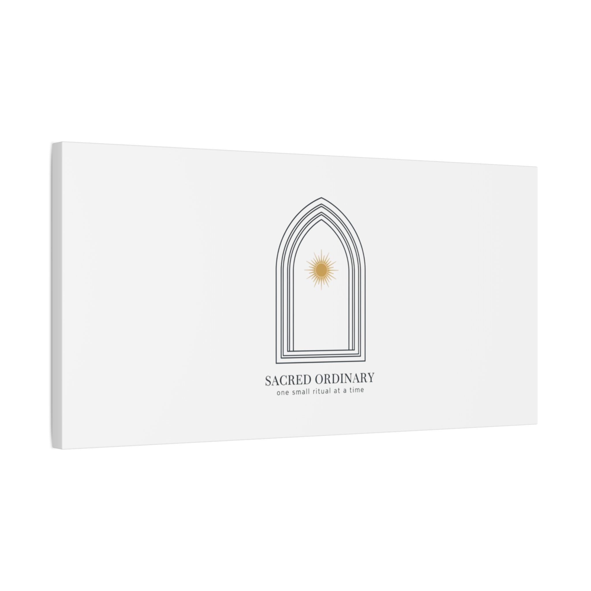 Sacred Ordinary Gothic Arch Canvas | Minimal Scripture Art, Quiet Luxury