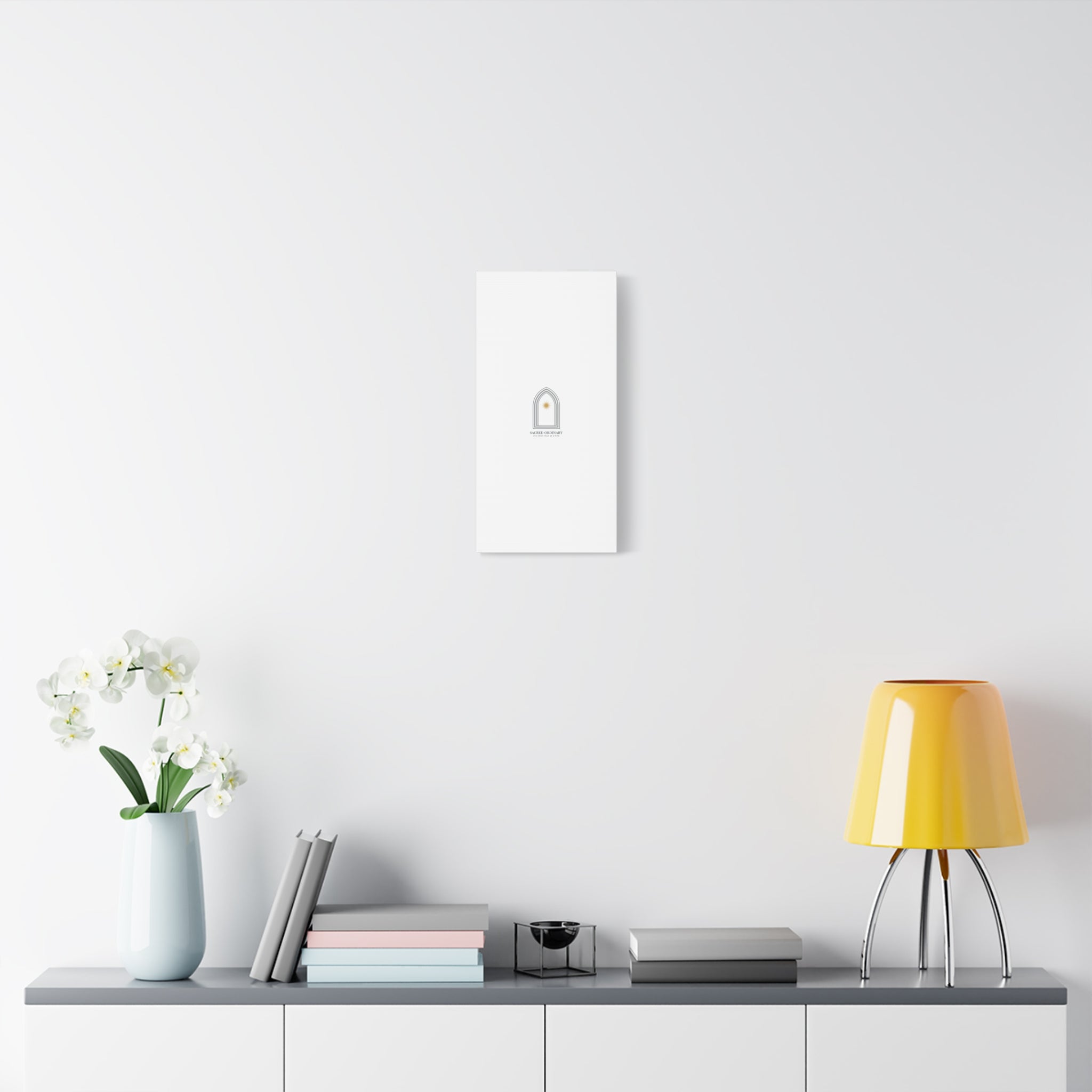 Sacred Ordinary Gothic Arch Canvas | Minimal Scripture Art, Quiet Luxury