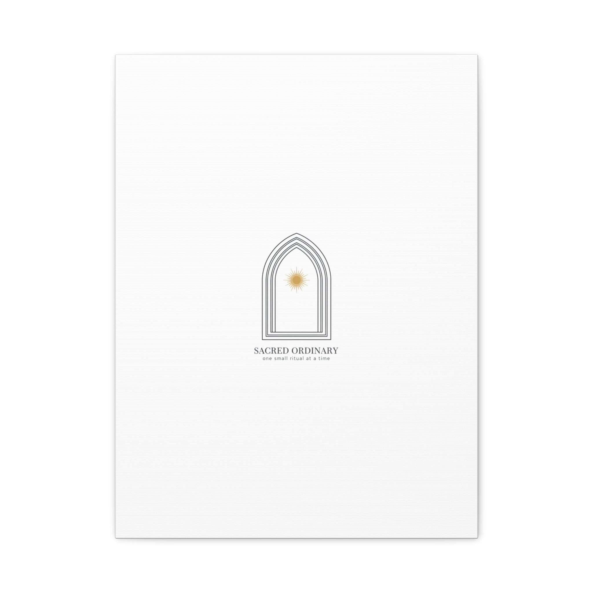 Sacred Ordinary Gothic Arch Canvas | Minimal Scripture Art, Quiet Luxury 18″ x 24″ (Vertical) 1.25"