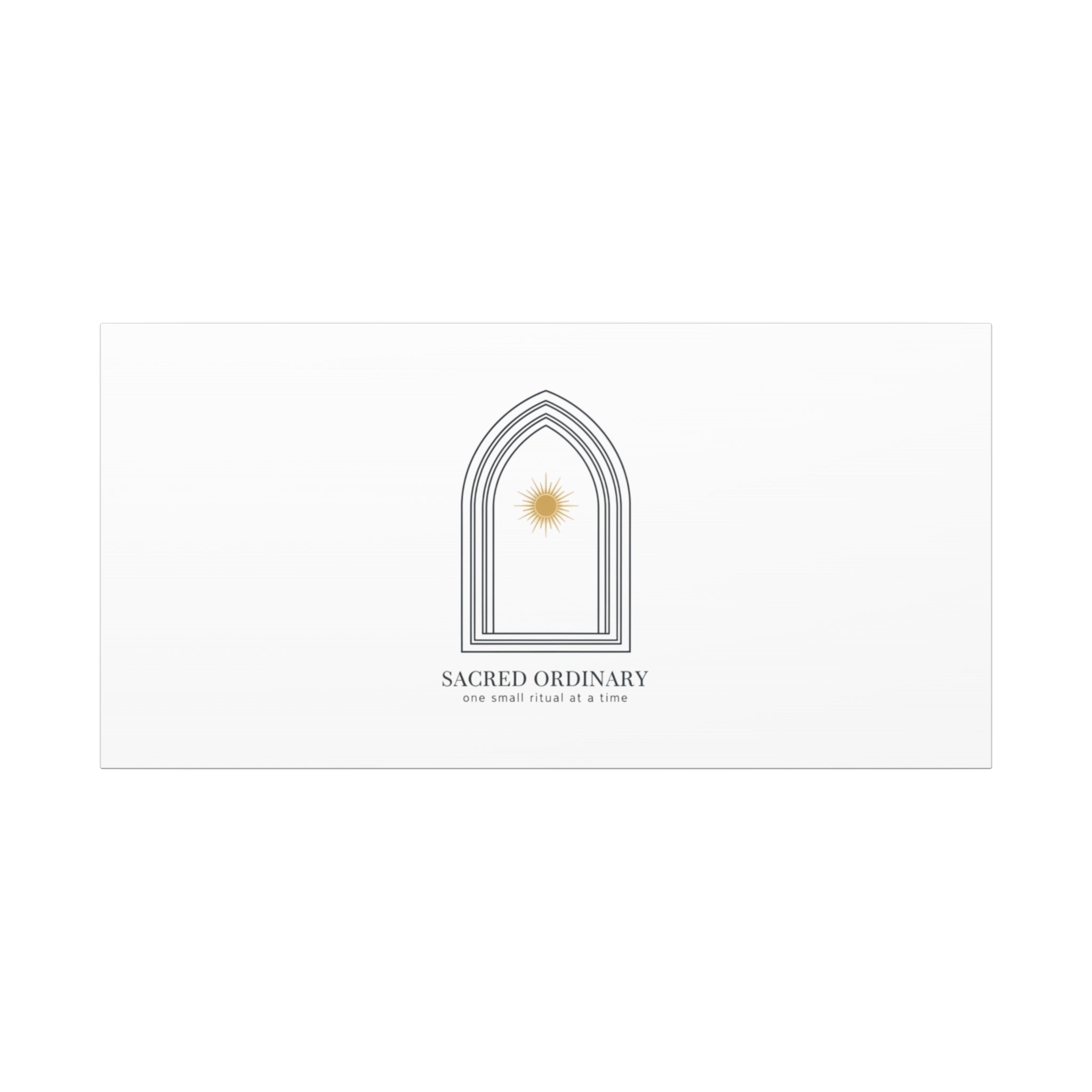 Sacred Ordinary Gothic Arch Canvas | Minimal Scripture Art, Quiet Luxury 30" x 15" (Horizontal) 1.25"