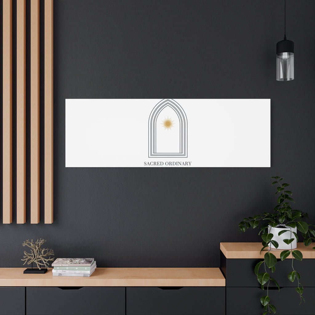 Sacred Ordinary Gothic Arch Canvas | Minimal Scripture Art, Quiet Luxury