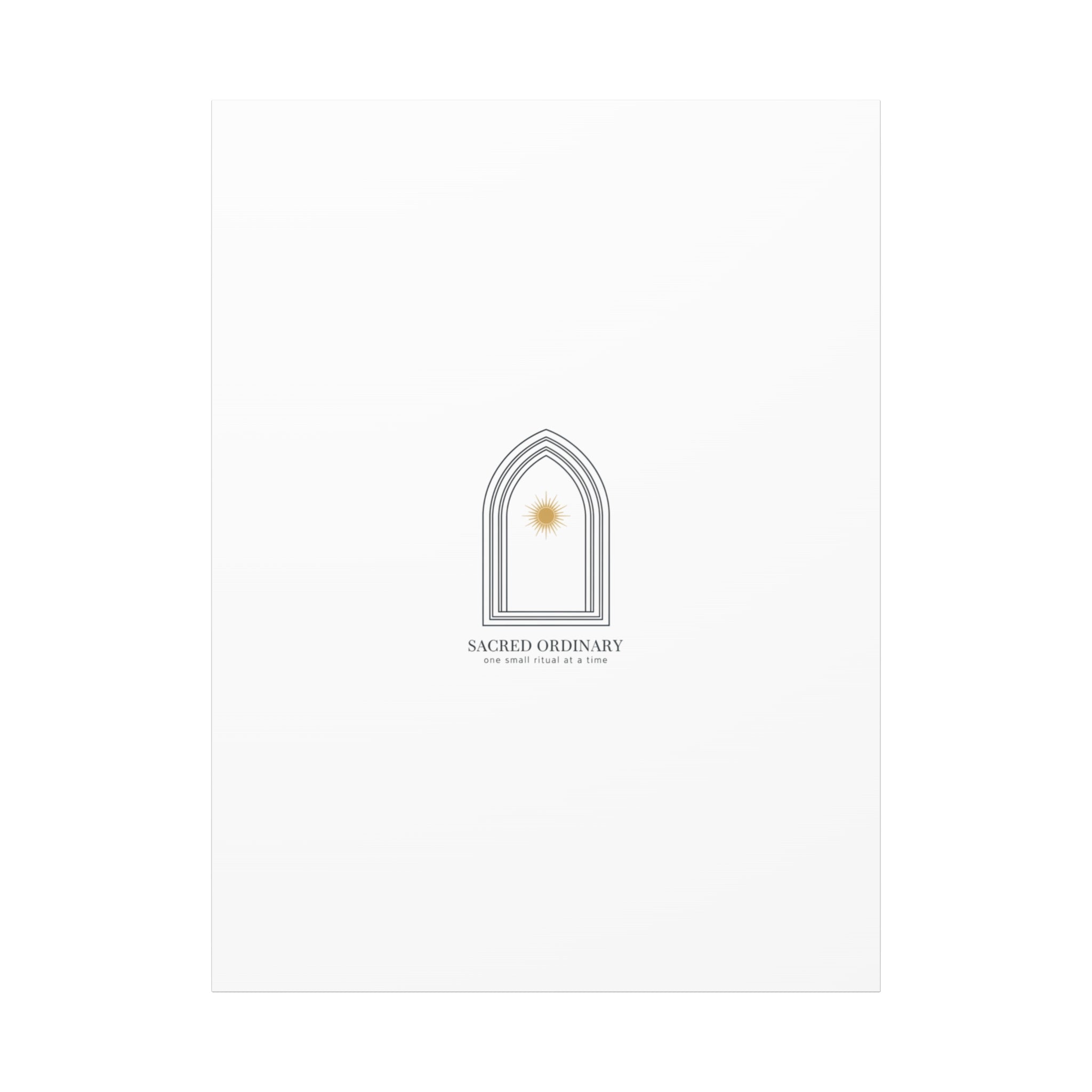 Sacred Ordinary Gothic Arch Canvas | Minimal Scripture Art, Quiet Luxury 36" x 48" (Vertical) 1.25"